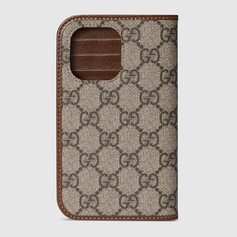 【新品未使用】GUCCI Iphone15pro グレー GGパターン ギフト gucci-Beige-GG-Iphone-15-Pro-