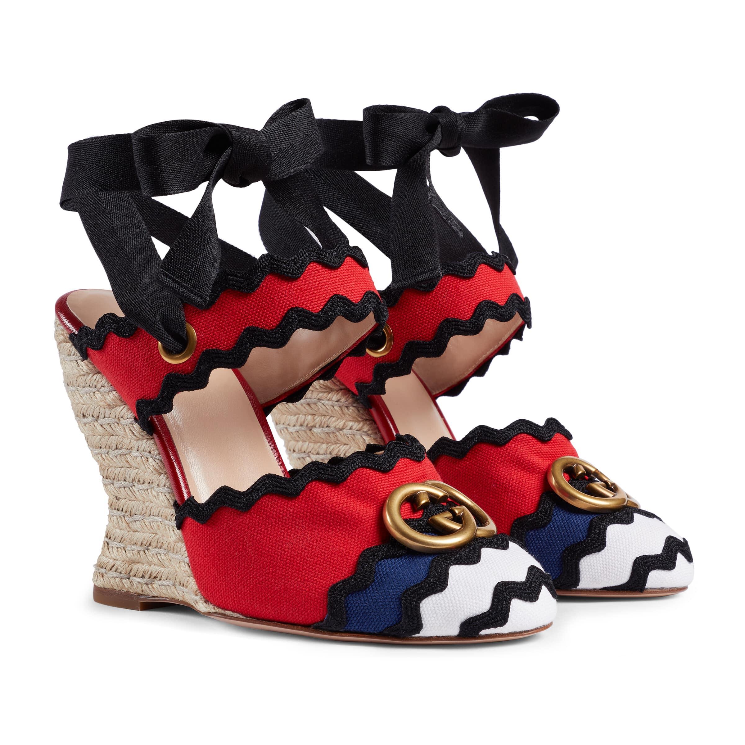 Gucci Canvas Platform Espadrilles in 