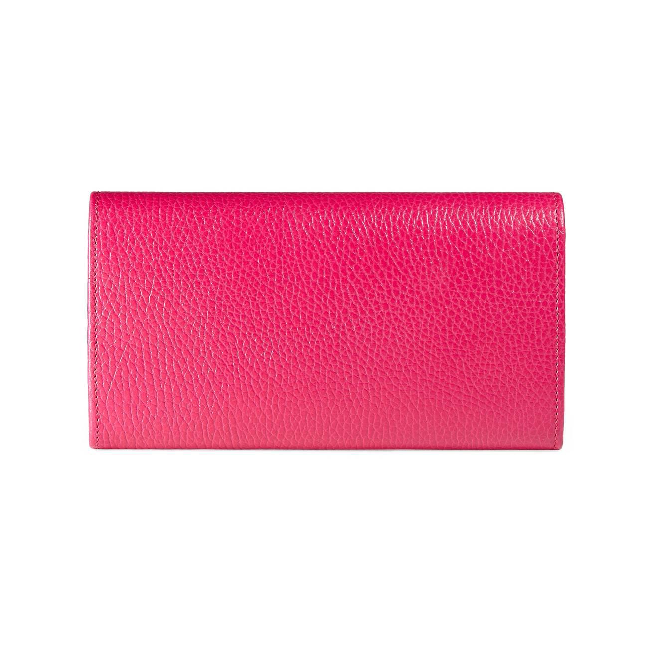 Gucci Leather Continental Wallet With Butterfly in Pink - Lyst