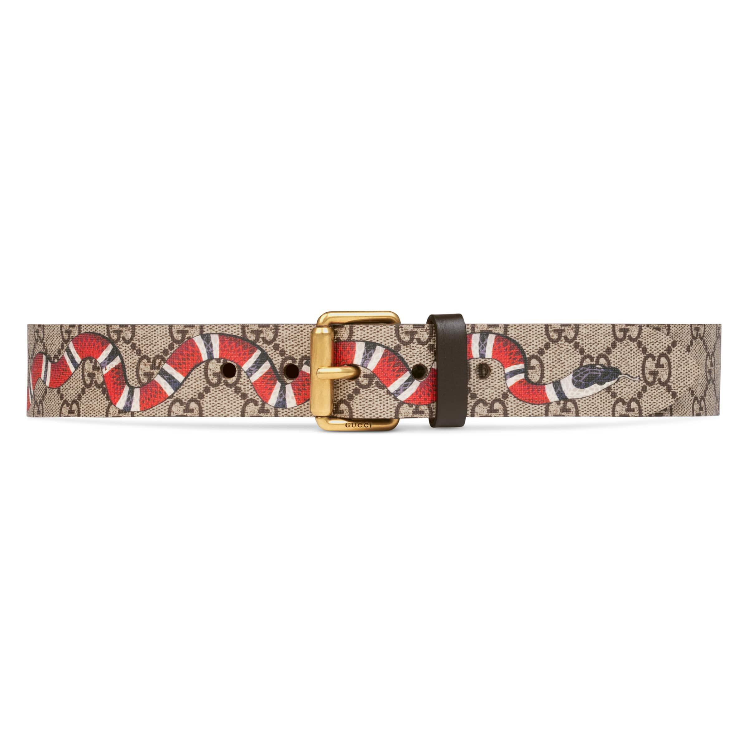 Gucci Neutral gg Supreme Canvas Belt in Natural for Men