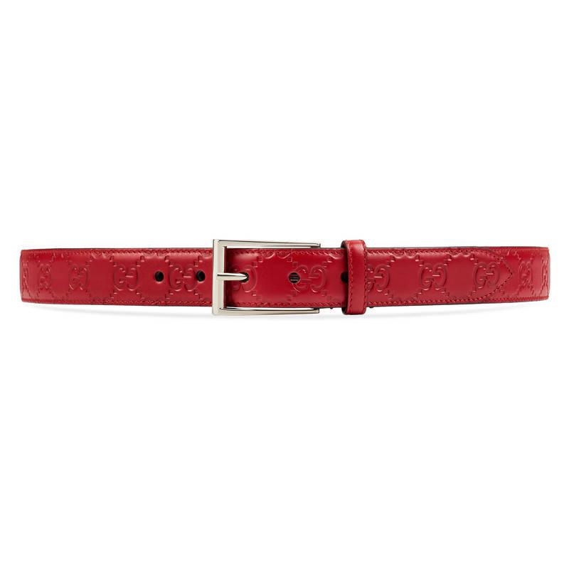 red gucci signature belt