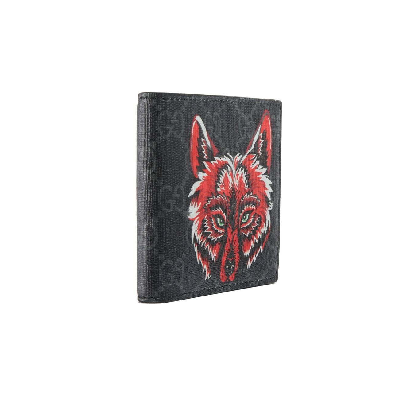 Gucci GG Supreme Wallet With Wolf in Red for Men | Lyst