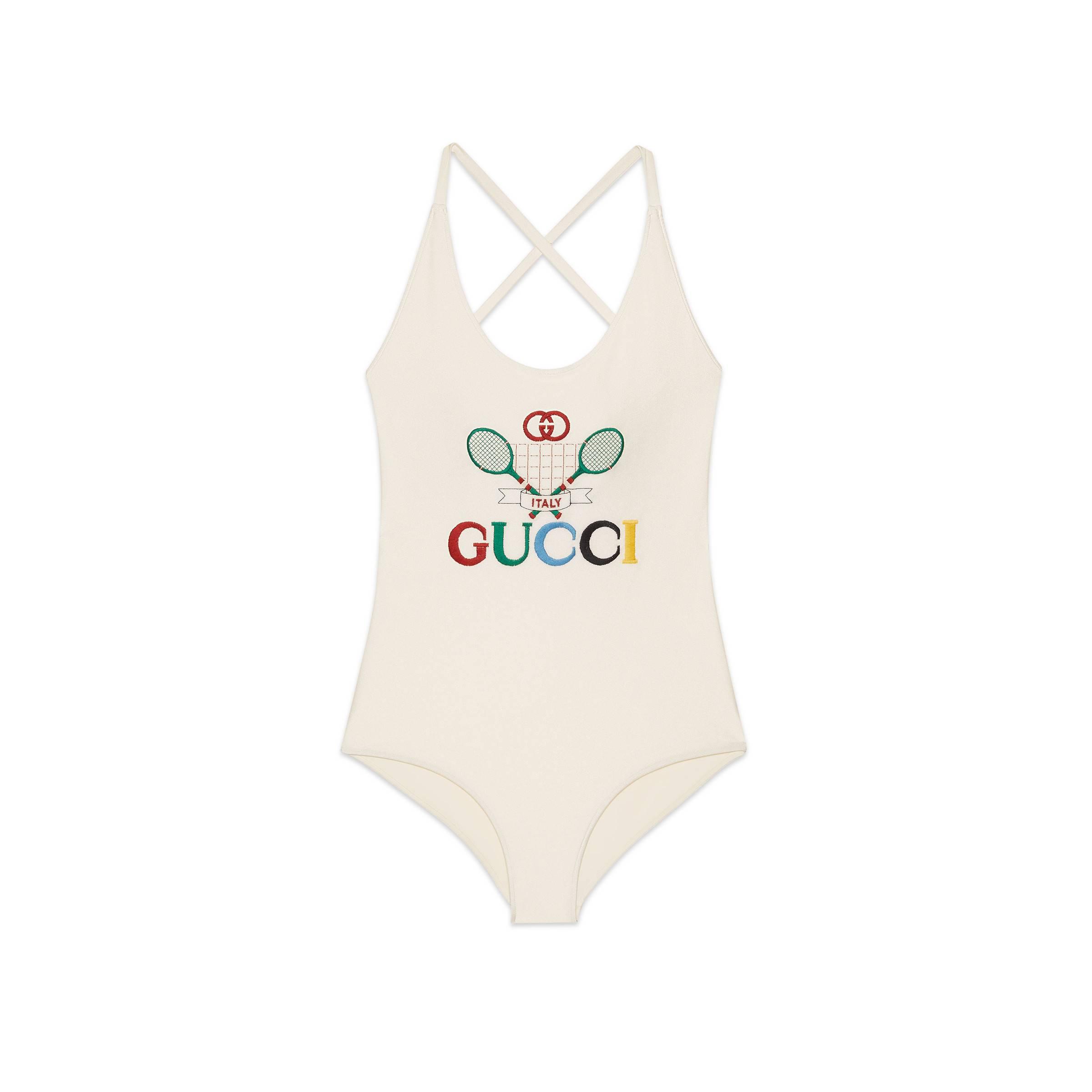 Gucci Synthetic Tennis Swimsuit in White - Lyst