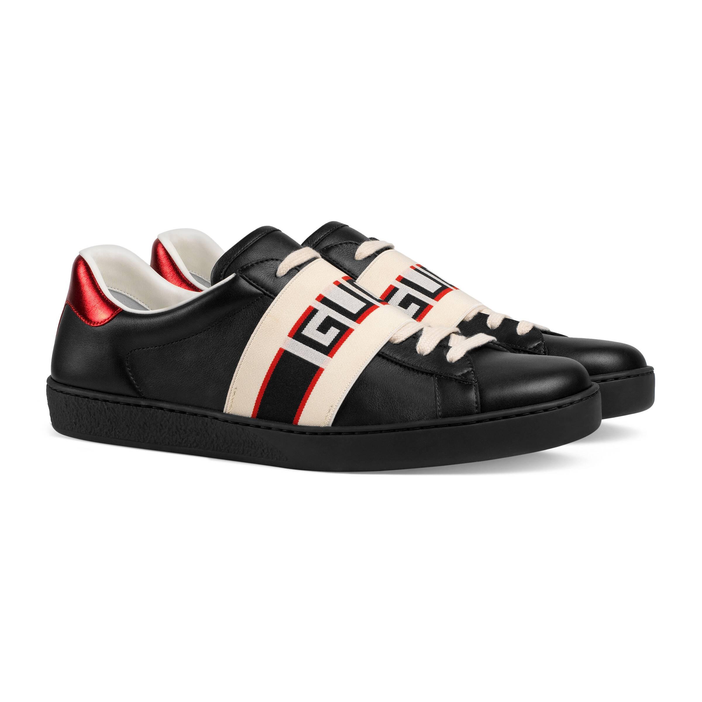 Gucci Rubber New Ace Sneaker in Nero (Black) for Men | Lyst