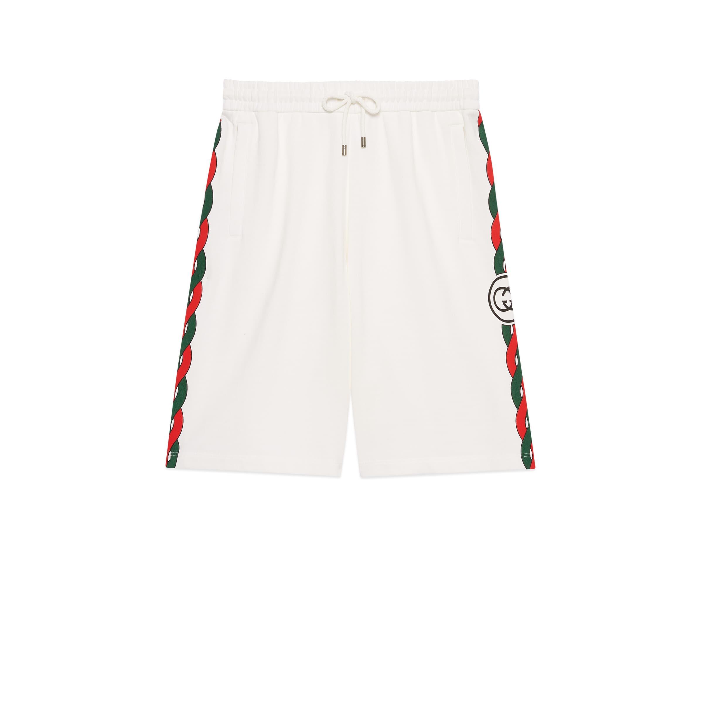 Gucci Cotton Jersey Shorts With Interlocking G in White for Men | Lyst