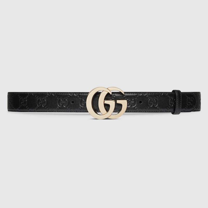 Gucci レディース 〔Ggミラノ〕ベルト, ブラック, Leather ベルト