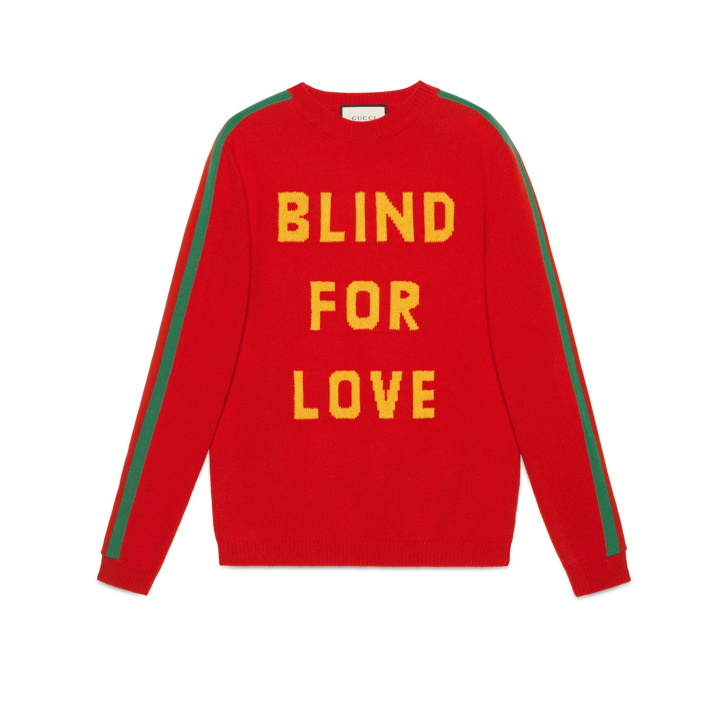 Maglione Blind for LoveGucci in Lana da Uomo colore Rosso | Lyst