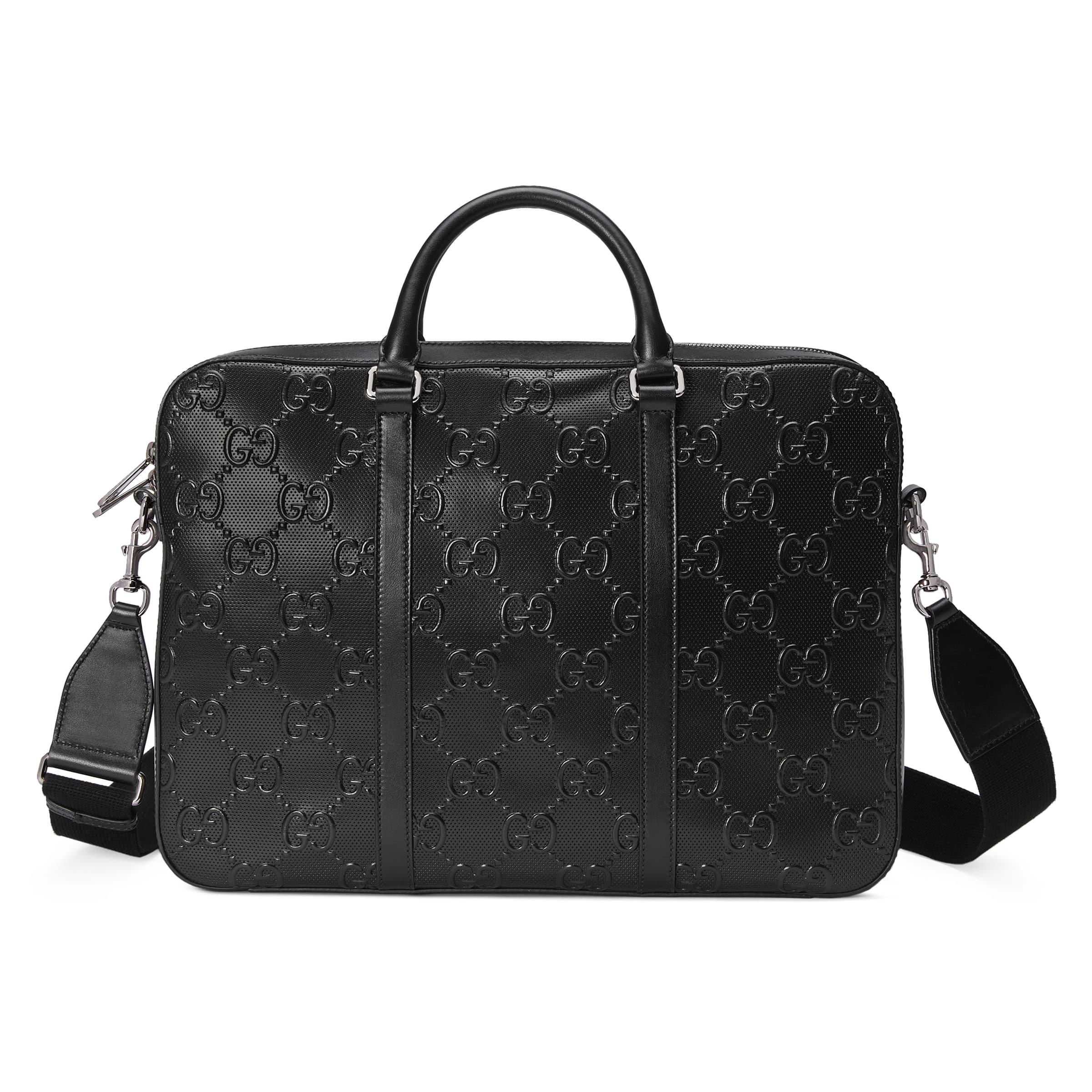 Gucci GG Embossed Briefcase in Black for Men Lyst
