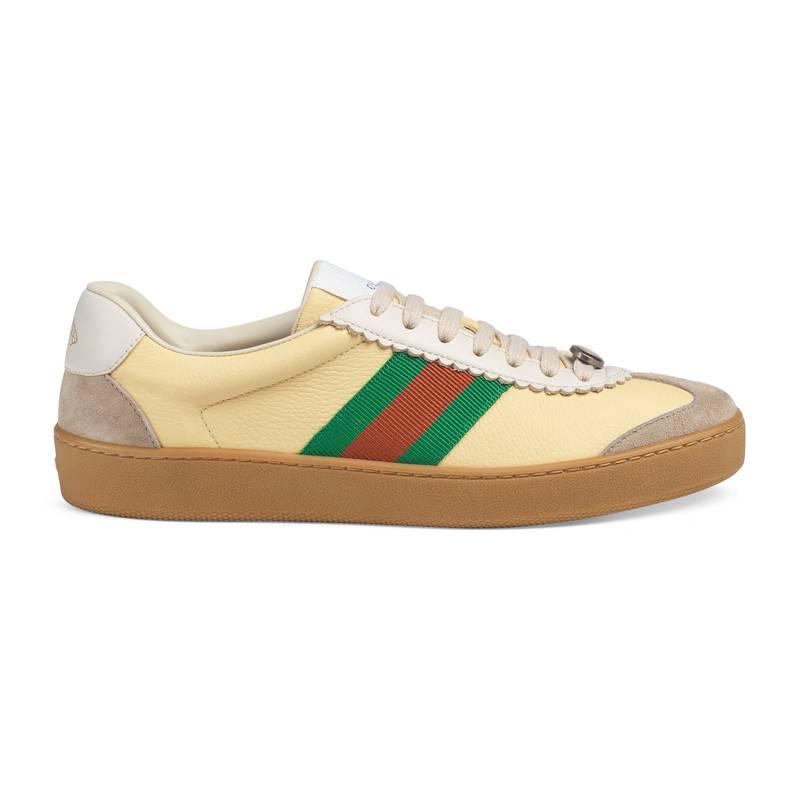 Gucci Leather Sneaker With Web Czech Republic, SAVE 55% - mpgc.net