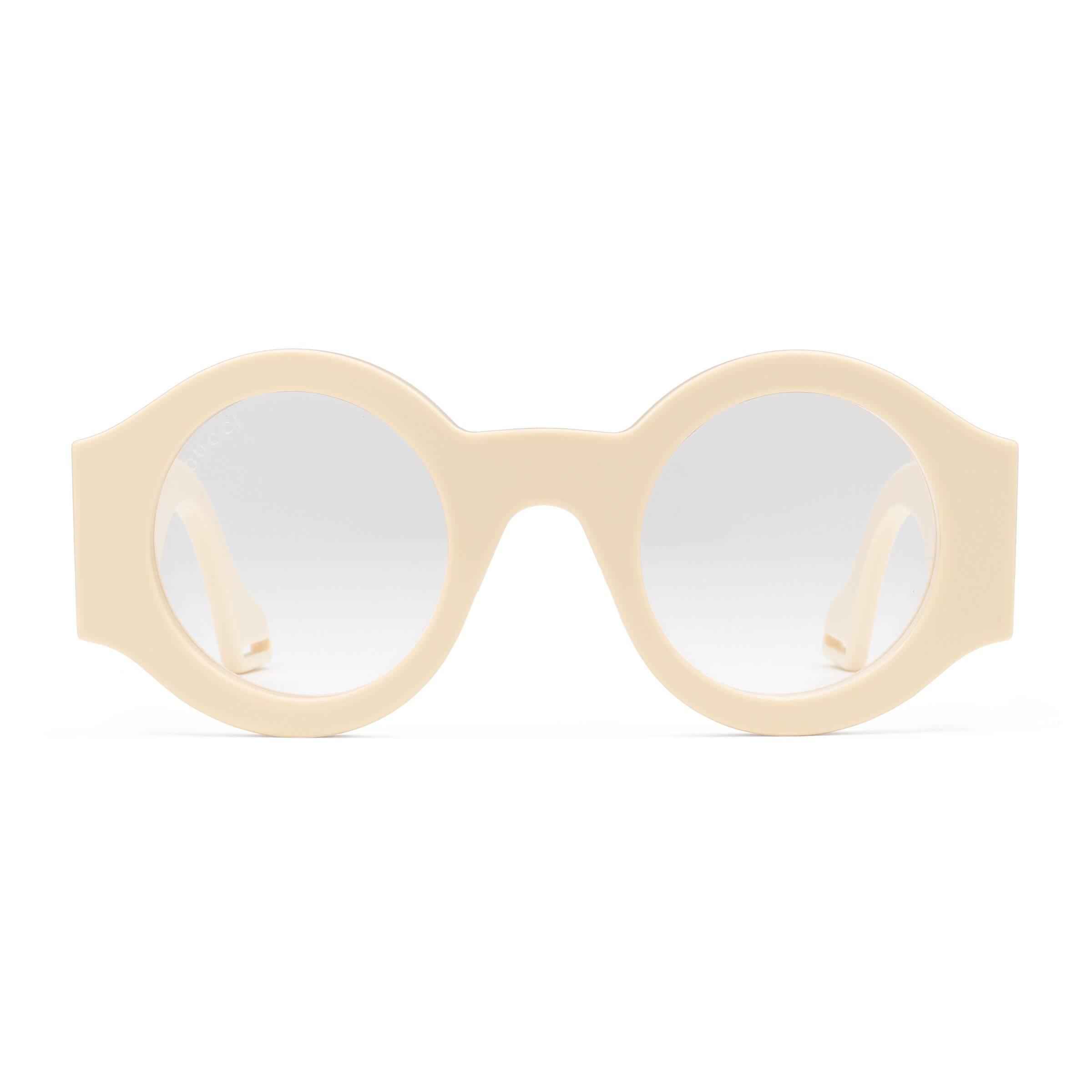 gucci white round sunglasses