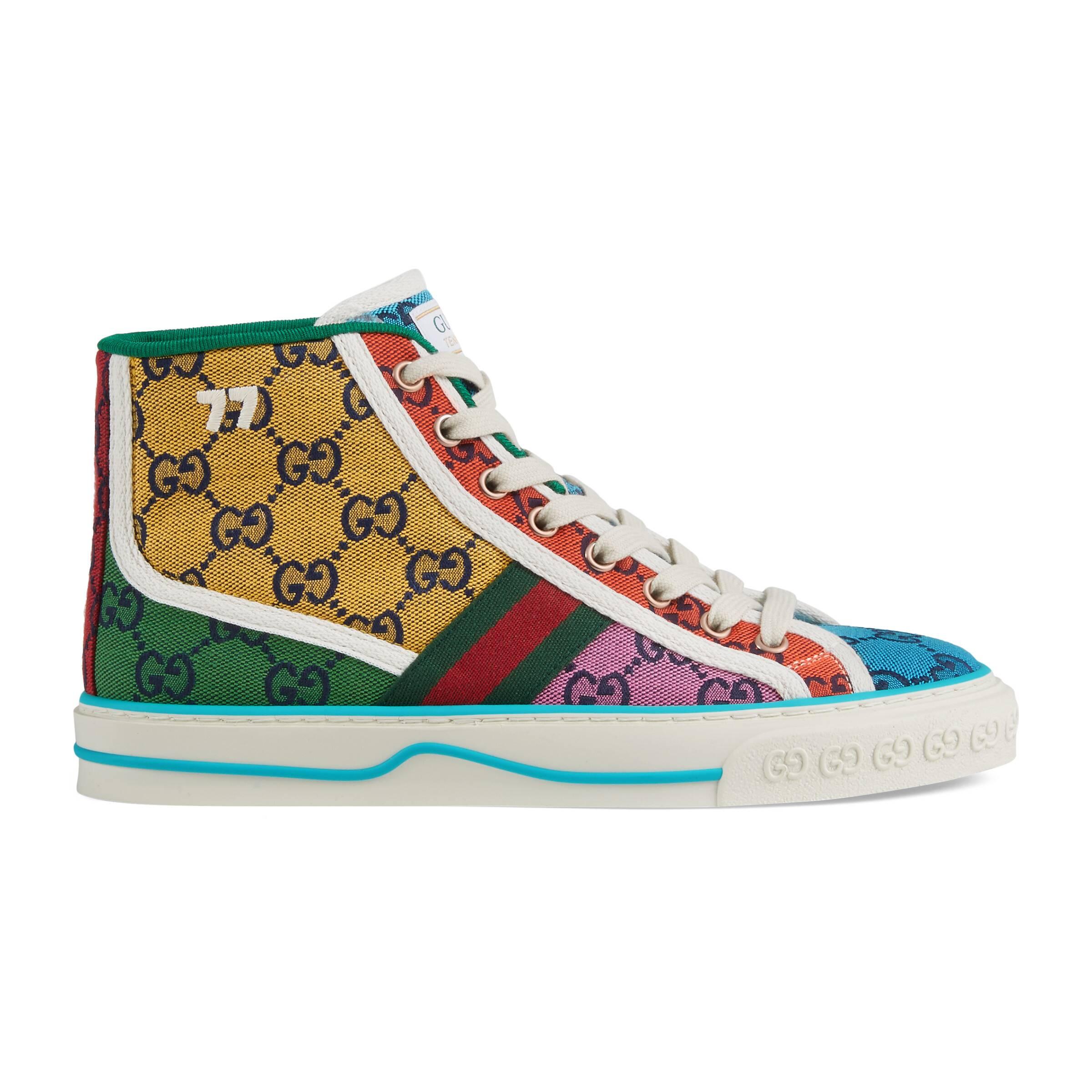 Gucci Tennis 1977 GG Multicolor High-top Sneakers in Yellow | Lyst