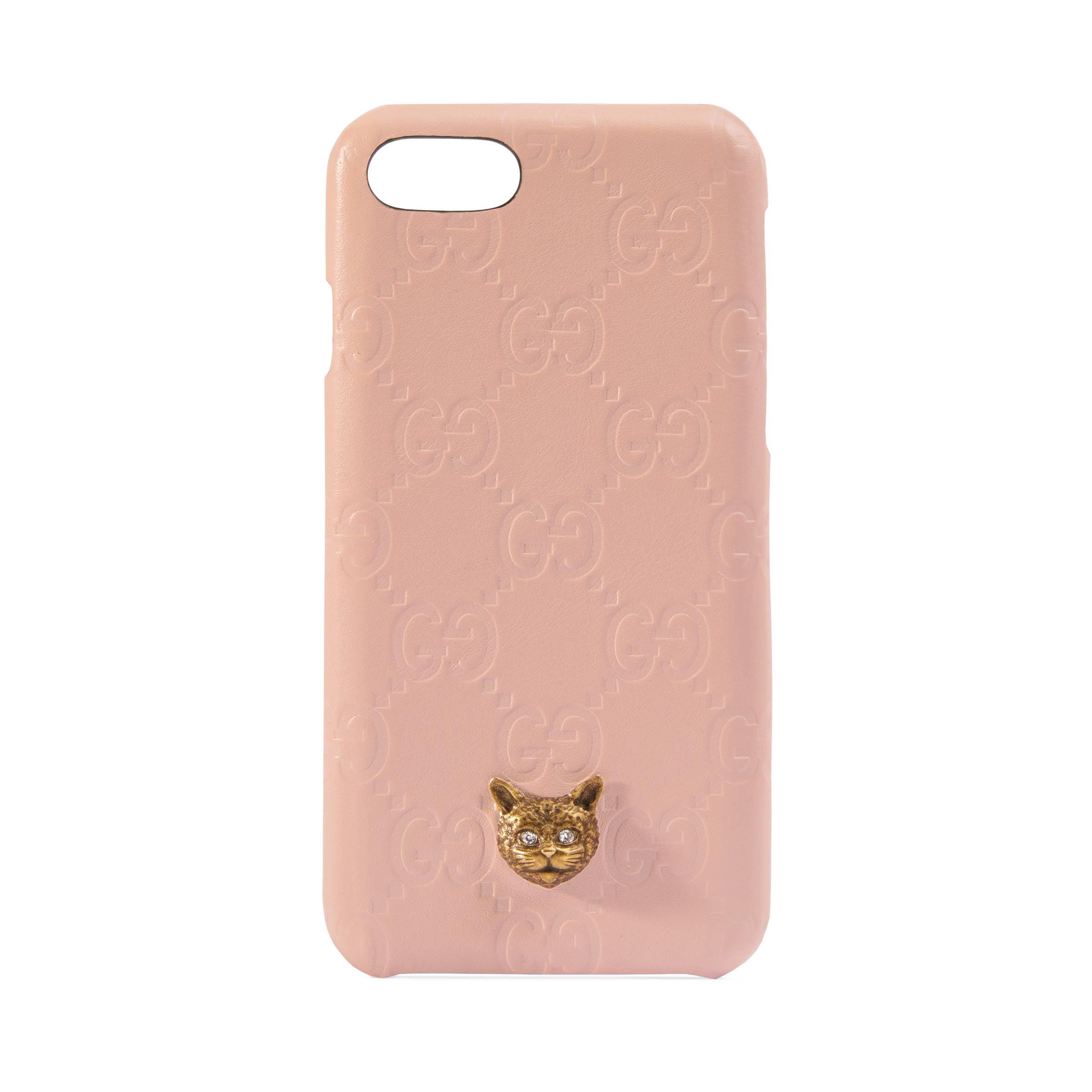 Gucci Leder IPhone 8-Etui mit Katze in Pink | Lyst DE