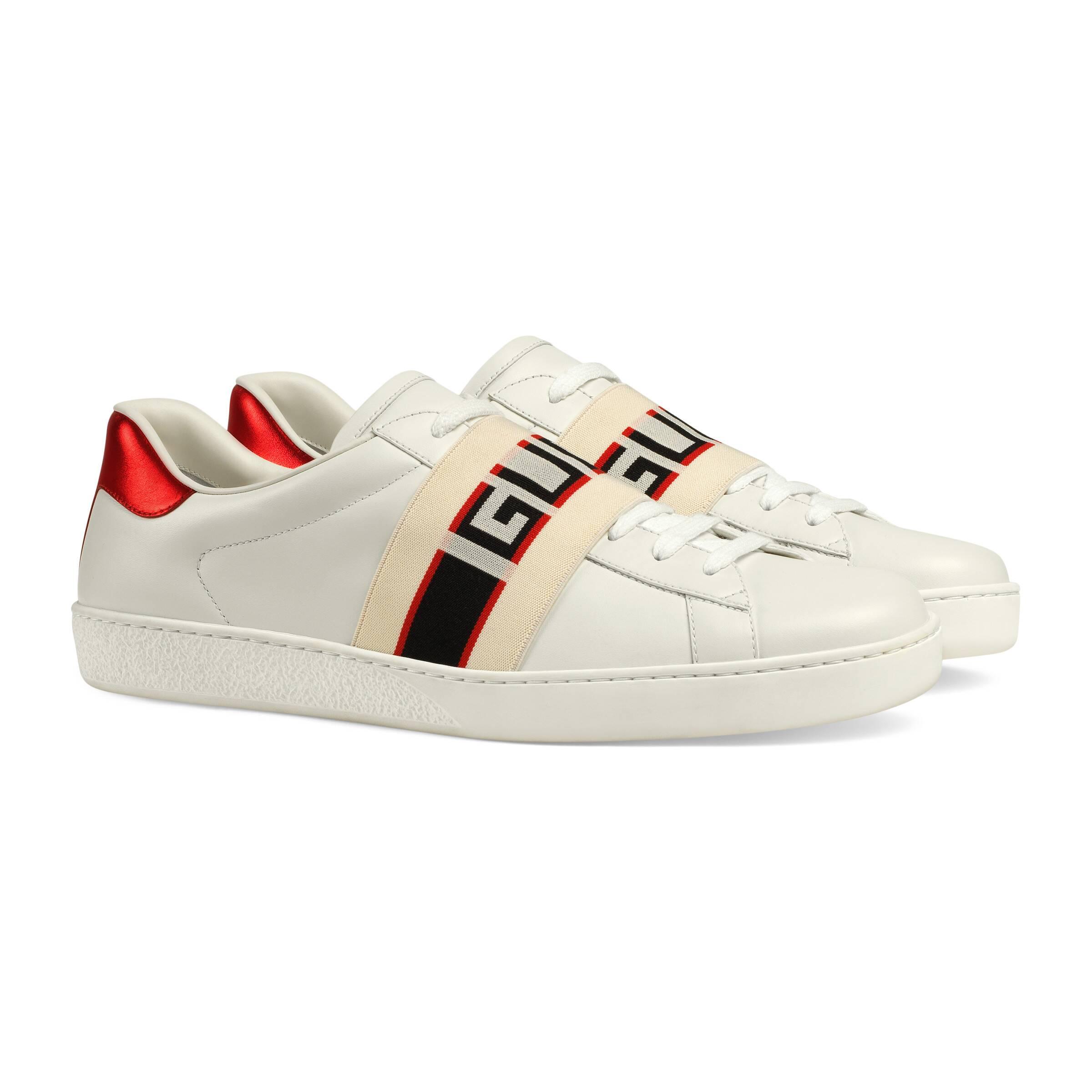 Gucci New Ace Stripe Trainers in White for | Lyst