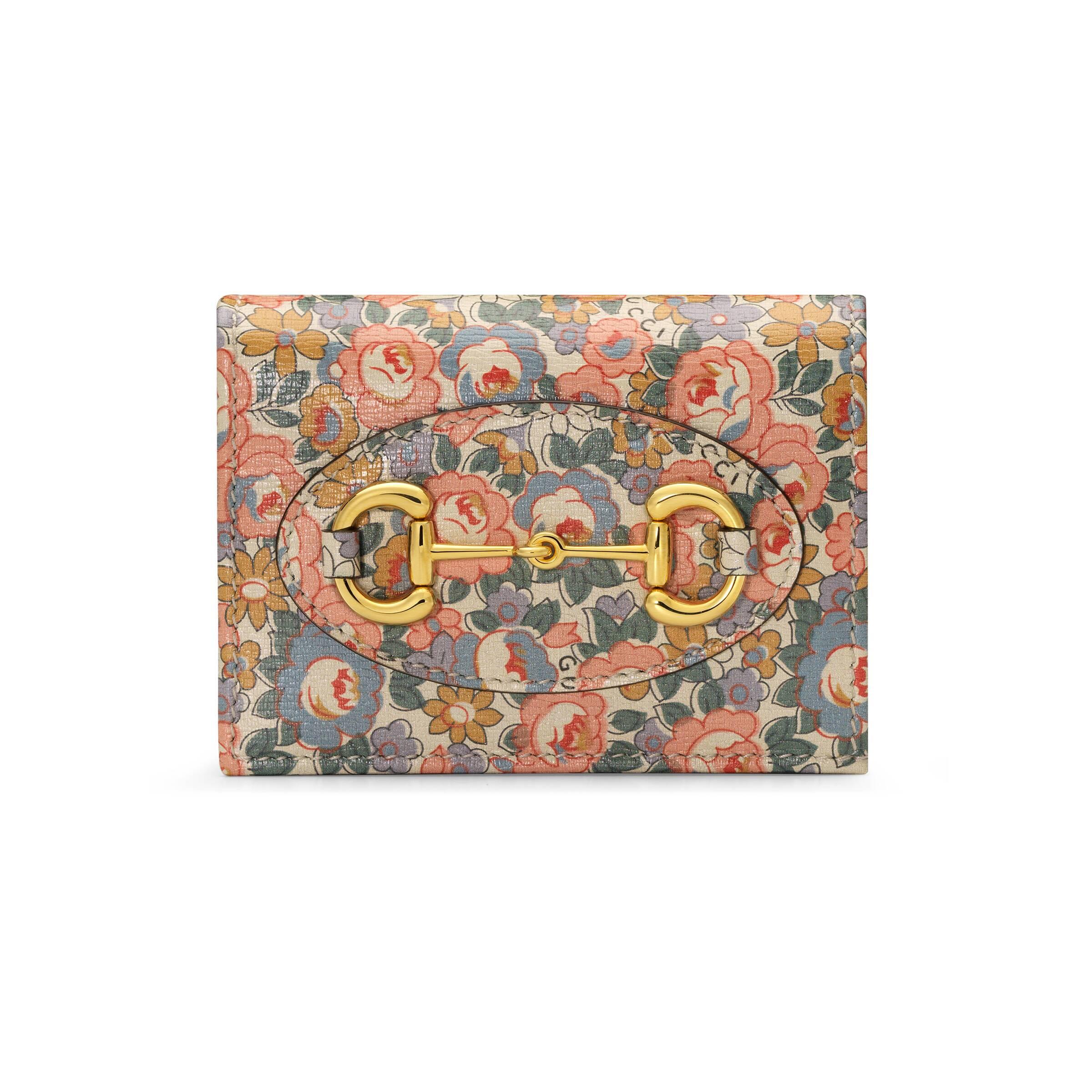 Gucci Online Exclusive Horsebit 1955 Liberty London Card Case in Pink | Lyst