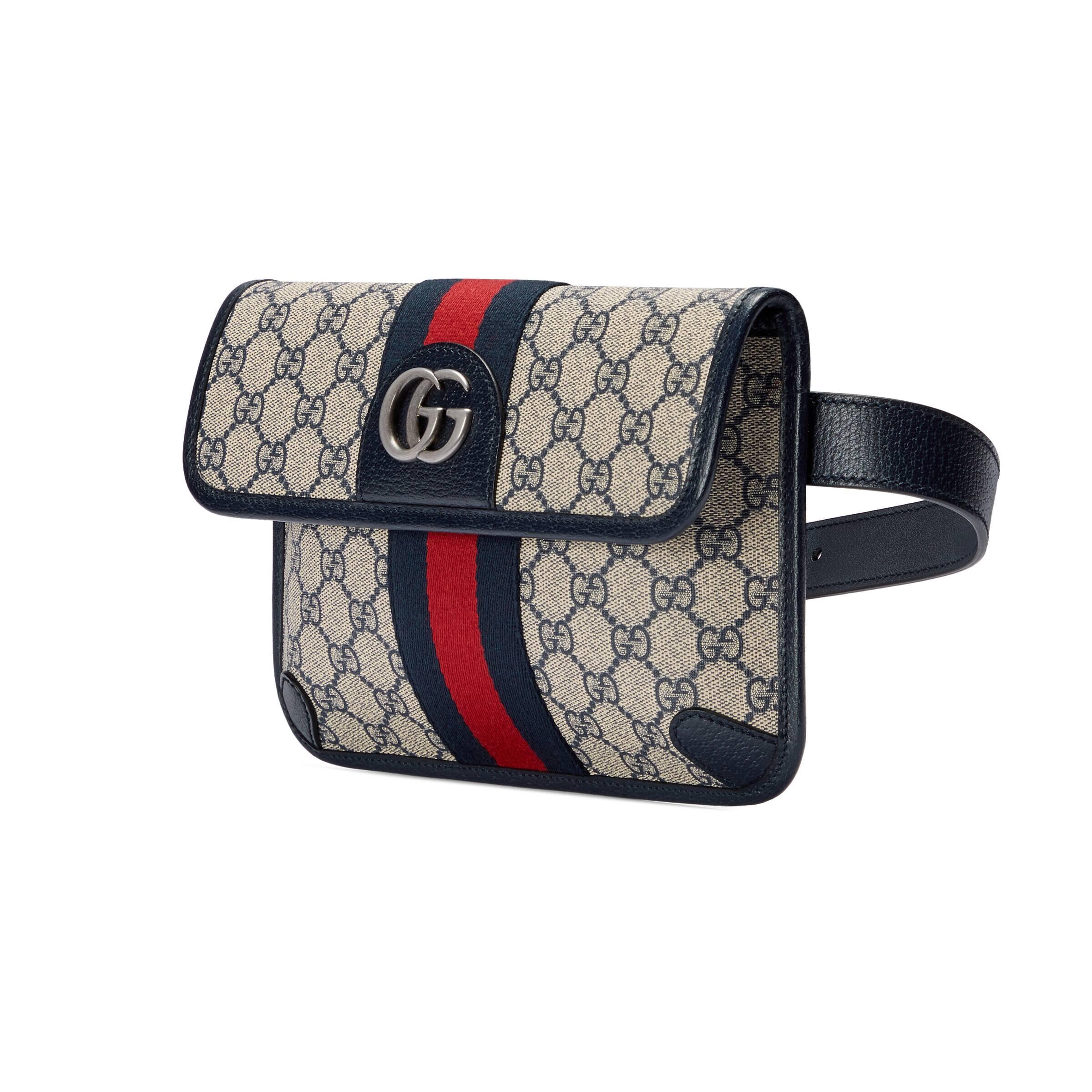 Gucci Beige/Ebony GG Supreme Canvas Small Ophidia Belt Bag Size 85