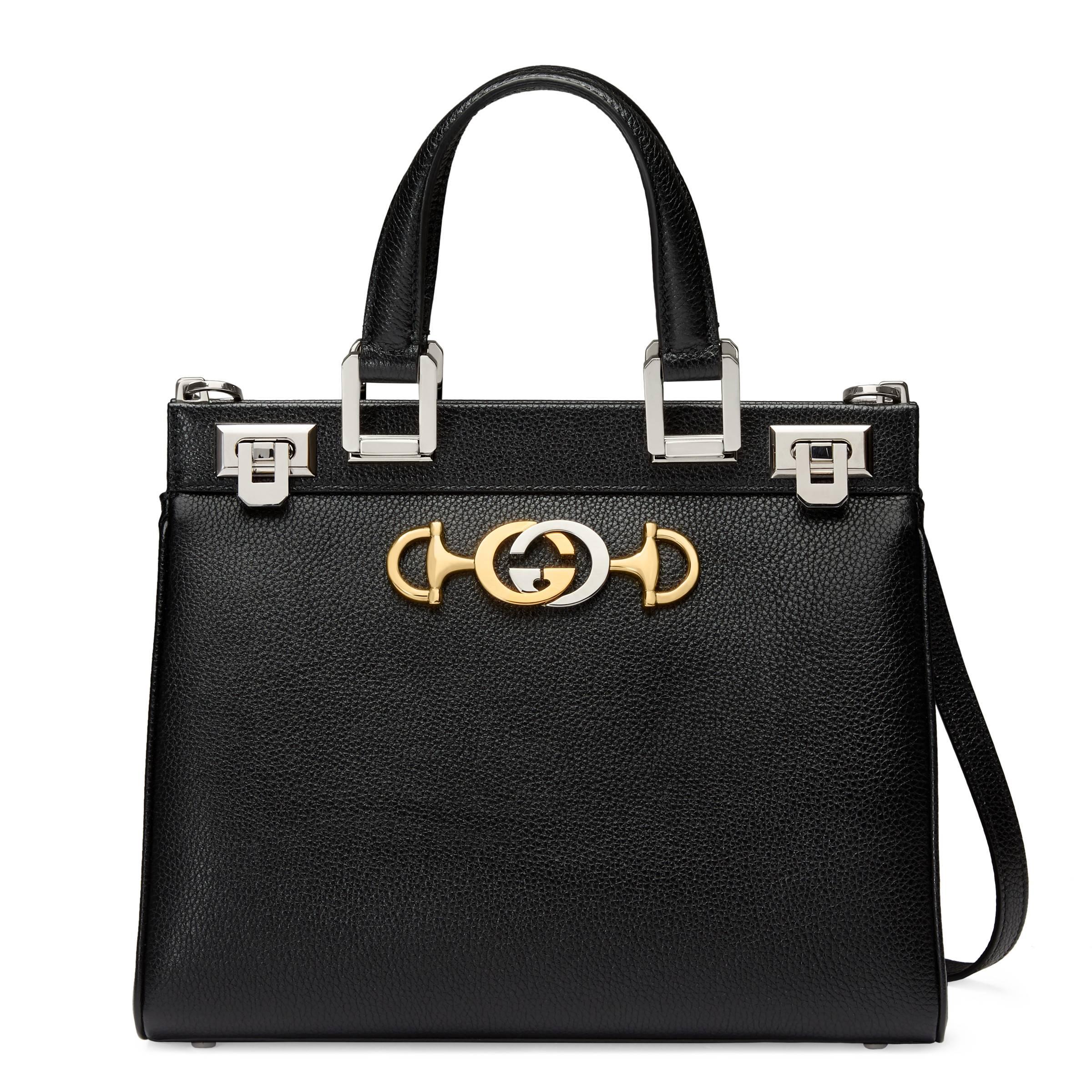 ladies zumi grainy leather medium top handle bag in black