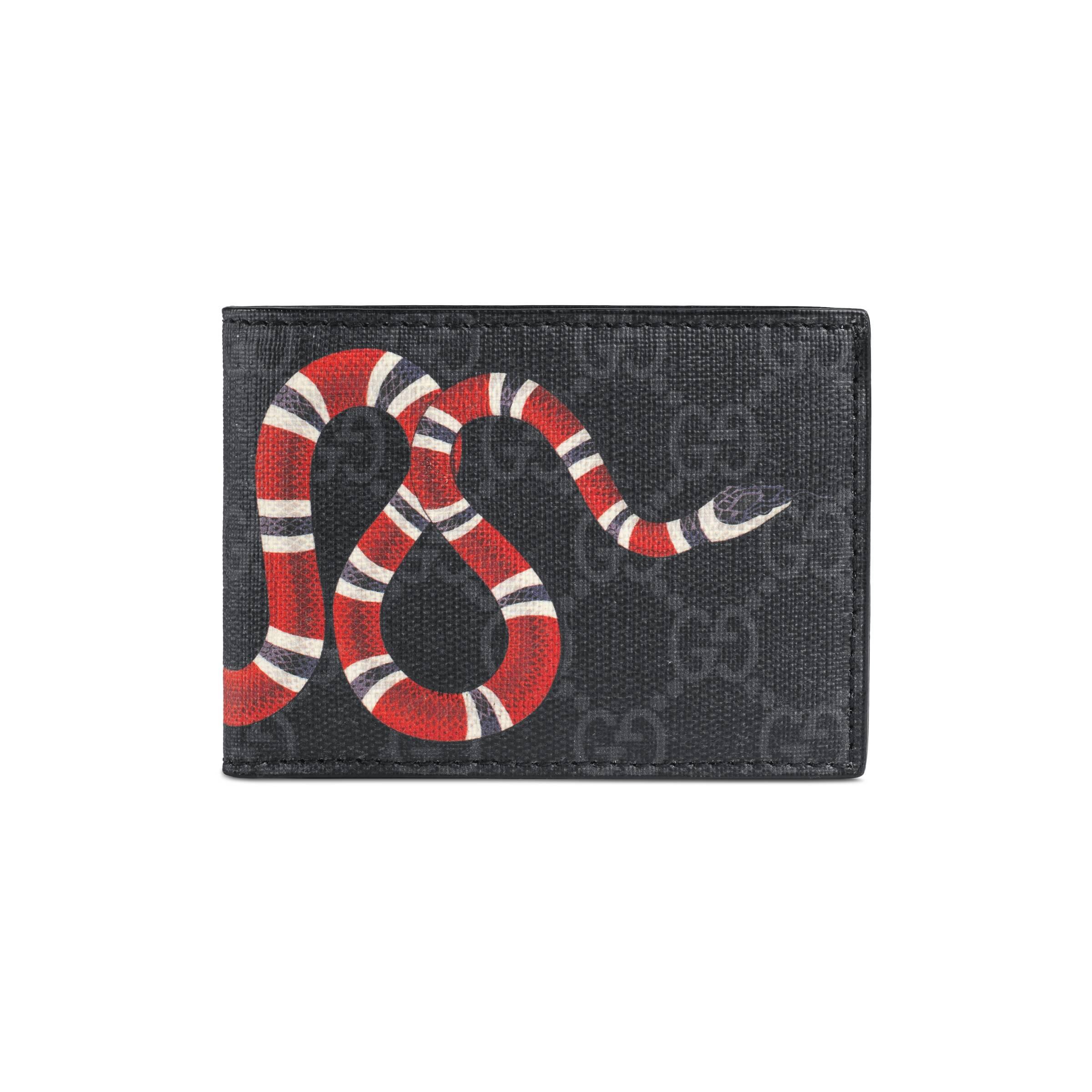 Gucci Black Leather Kingsnake Bifold Wallet for Men - Save 39% - Lyst