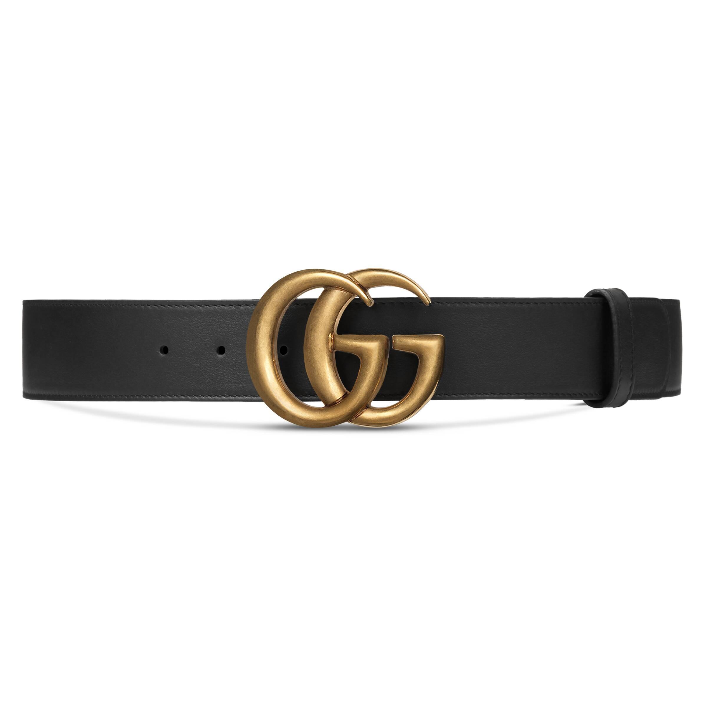 Gucci Leather Belt With Double G Buckle in Black - Lyst