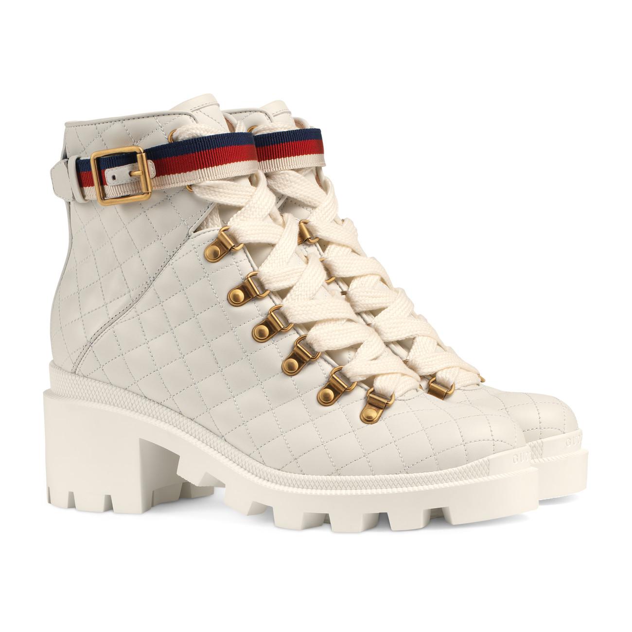 Gucci Quilted Leather Ankle Boot With 