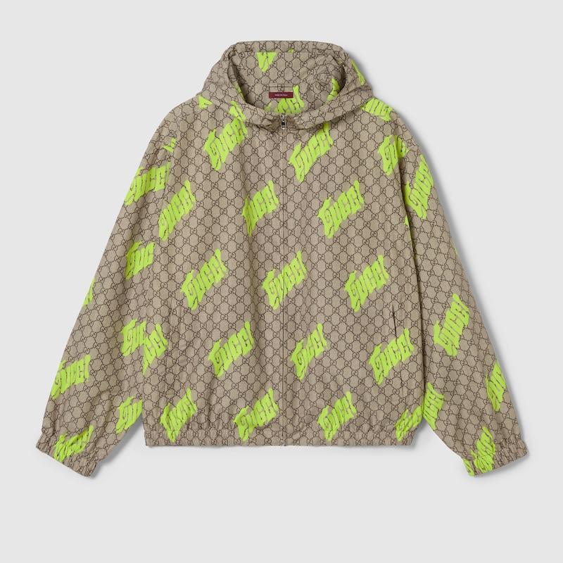 GUCCI ジップアップジャケット 24m グリーン系 美品 GUCCI グッチ コットンジャージー ジップ ジャケット 緑