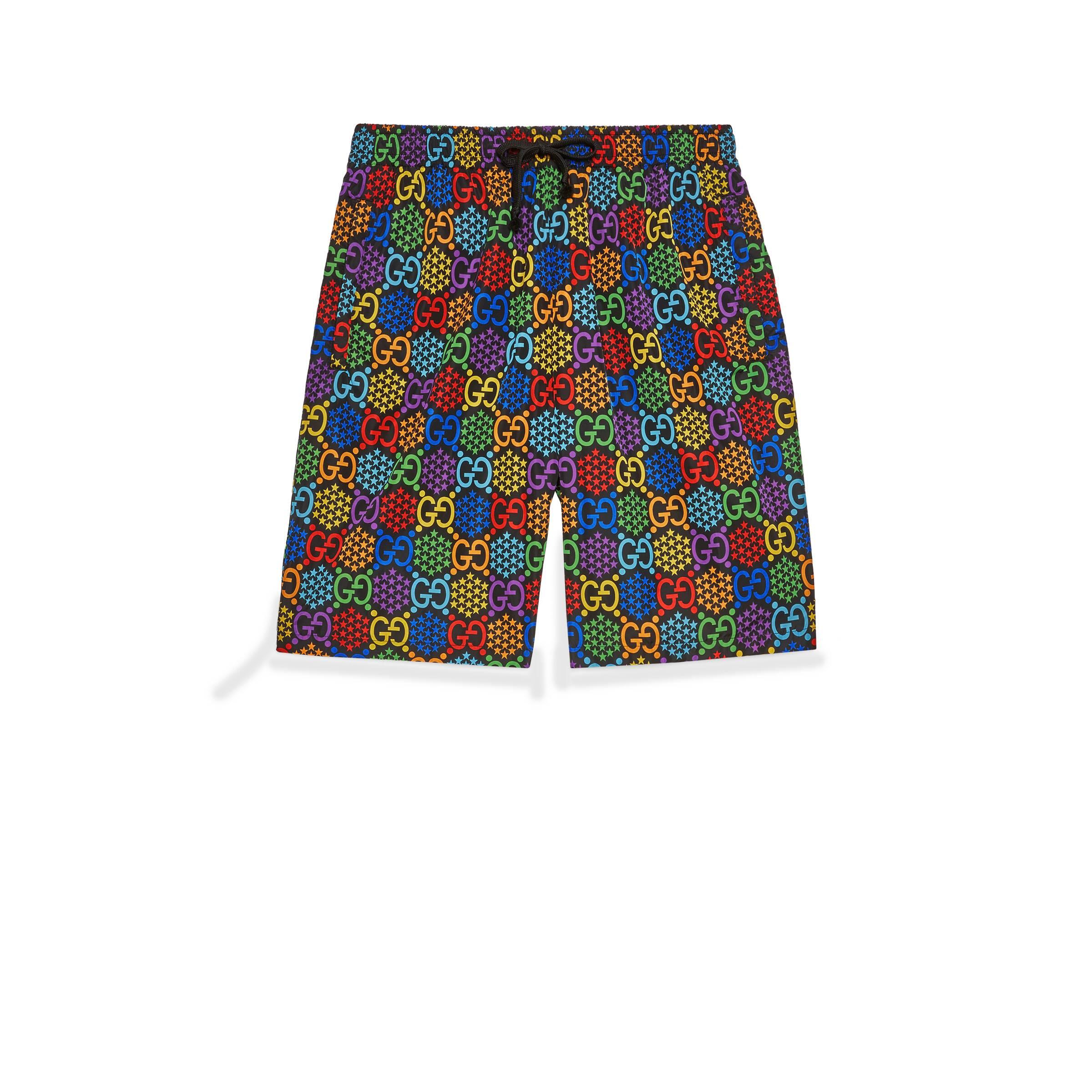 Gucci GG Psychedelic Print Swim Shorts in Black for Men | Lyst