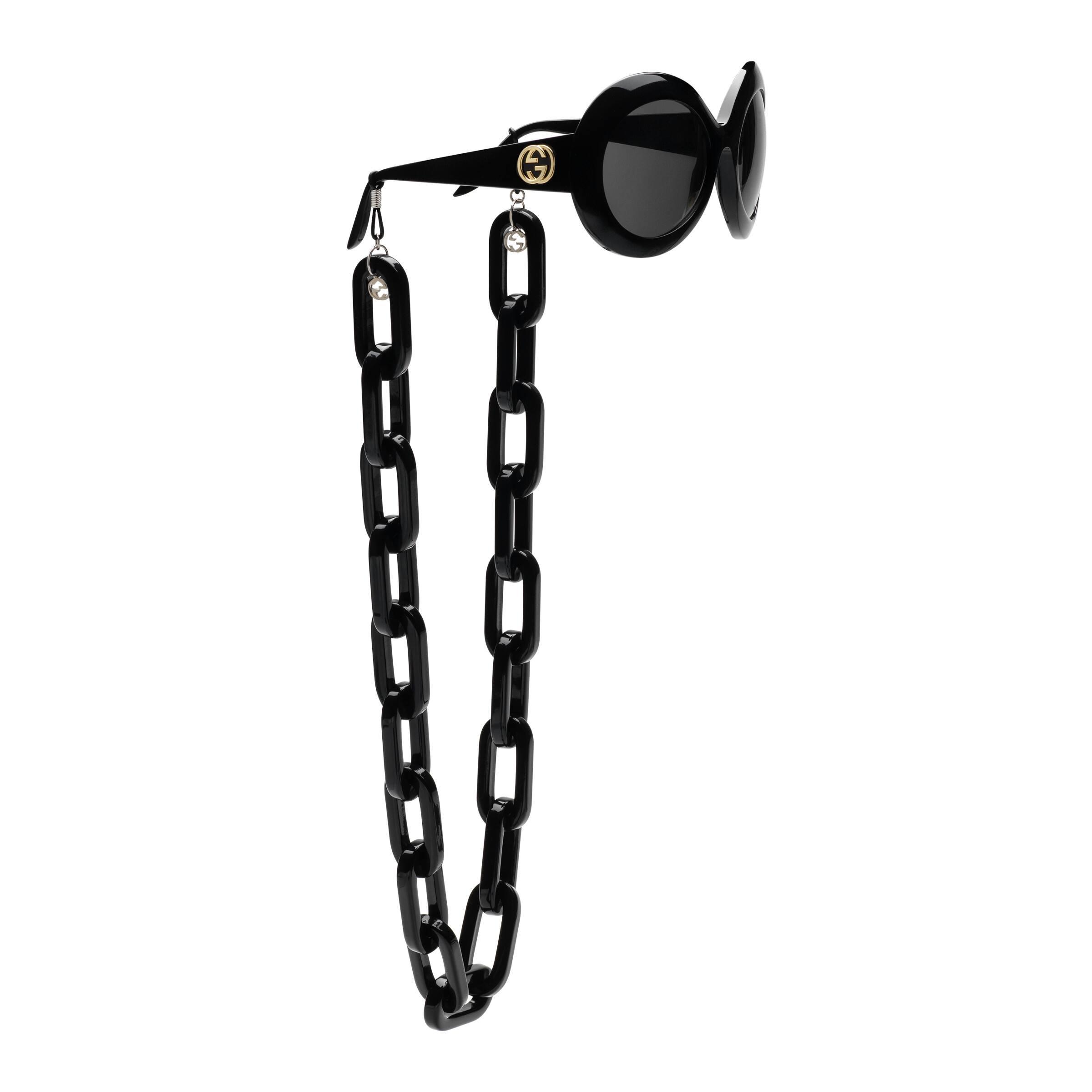 Gucci Resin Glasses Chain in Black | Lyst