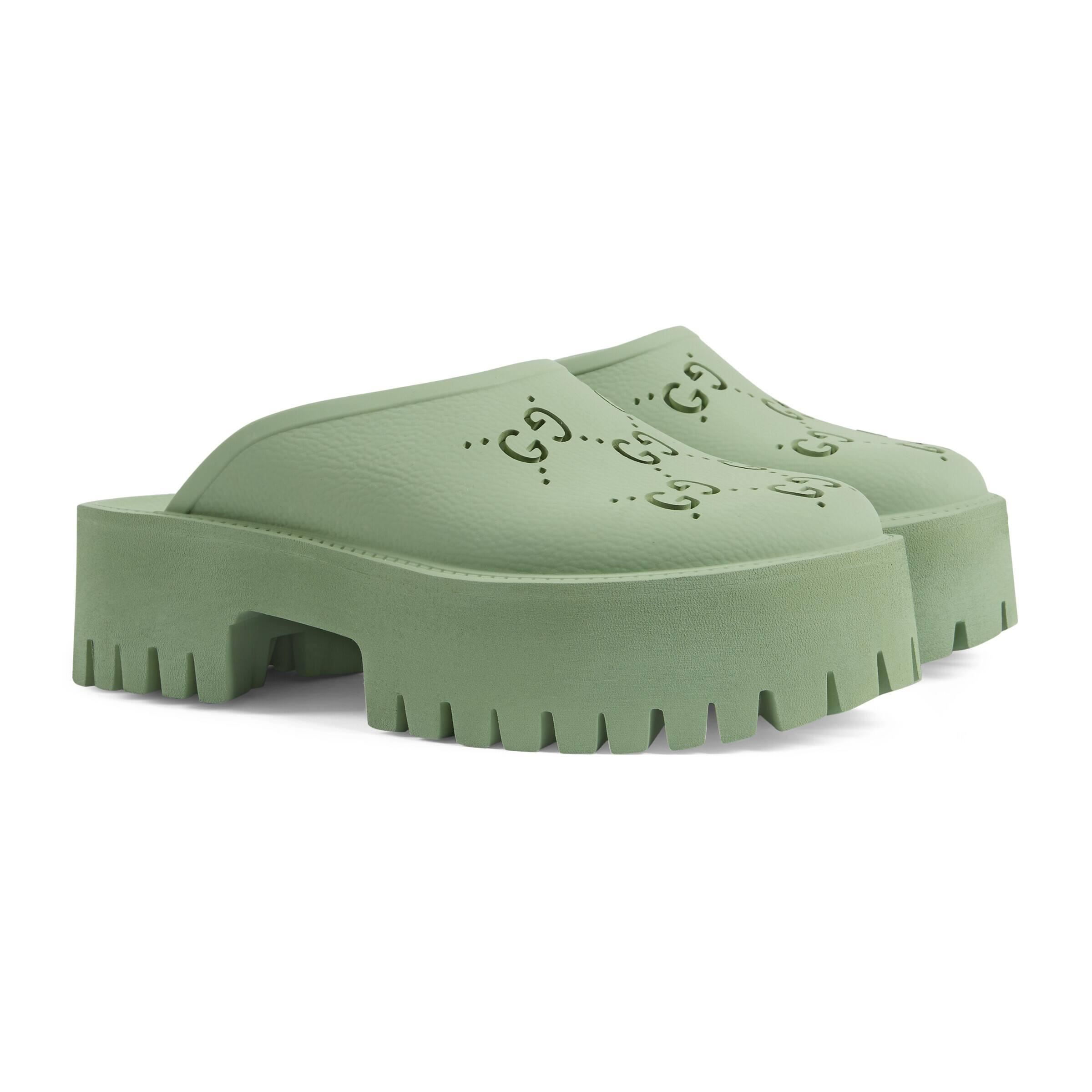 Gucci GG Slip-on Sandal in Green