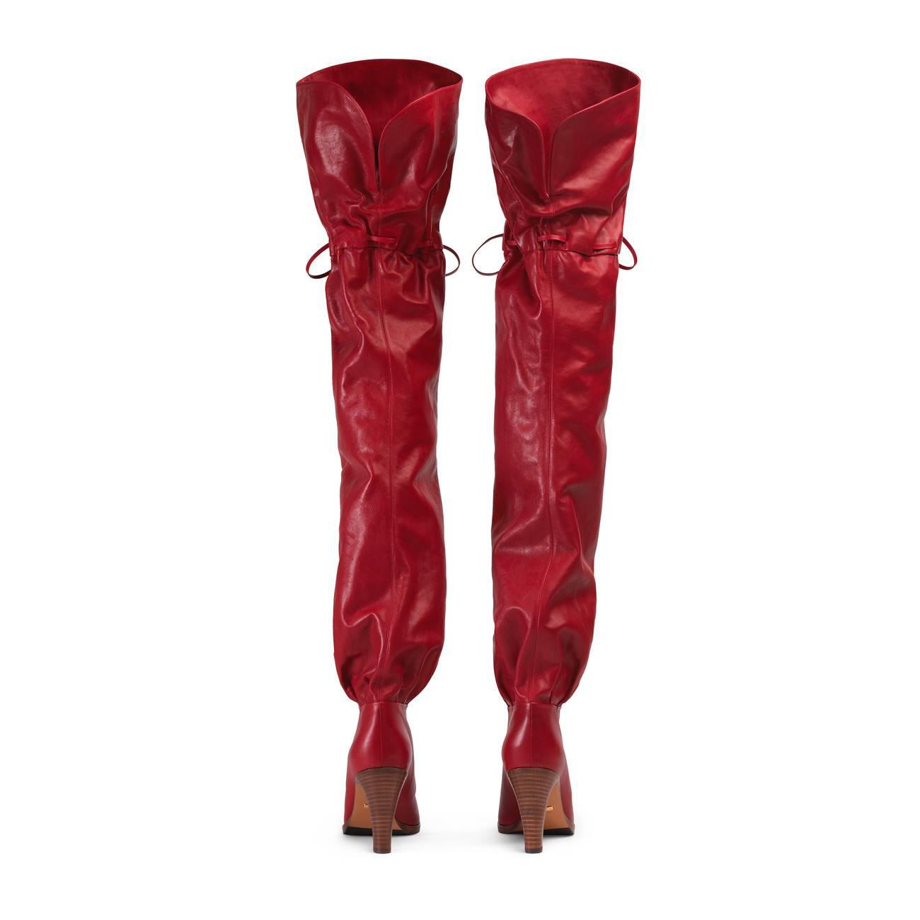 gucci red thigh high boots