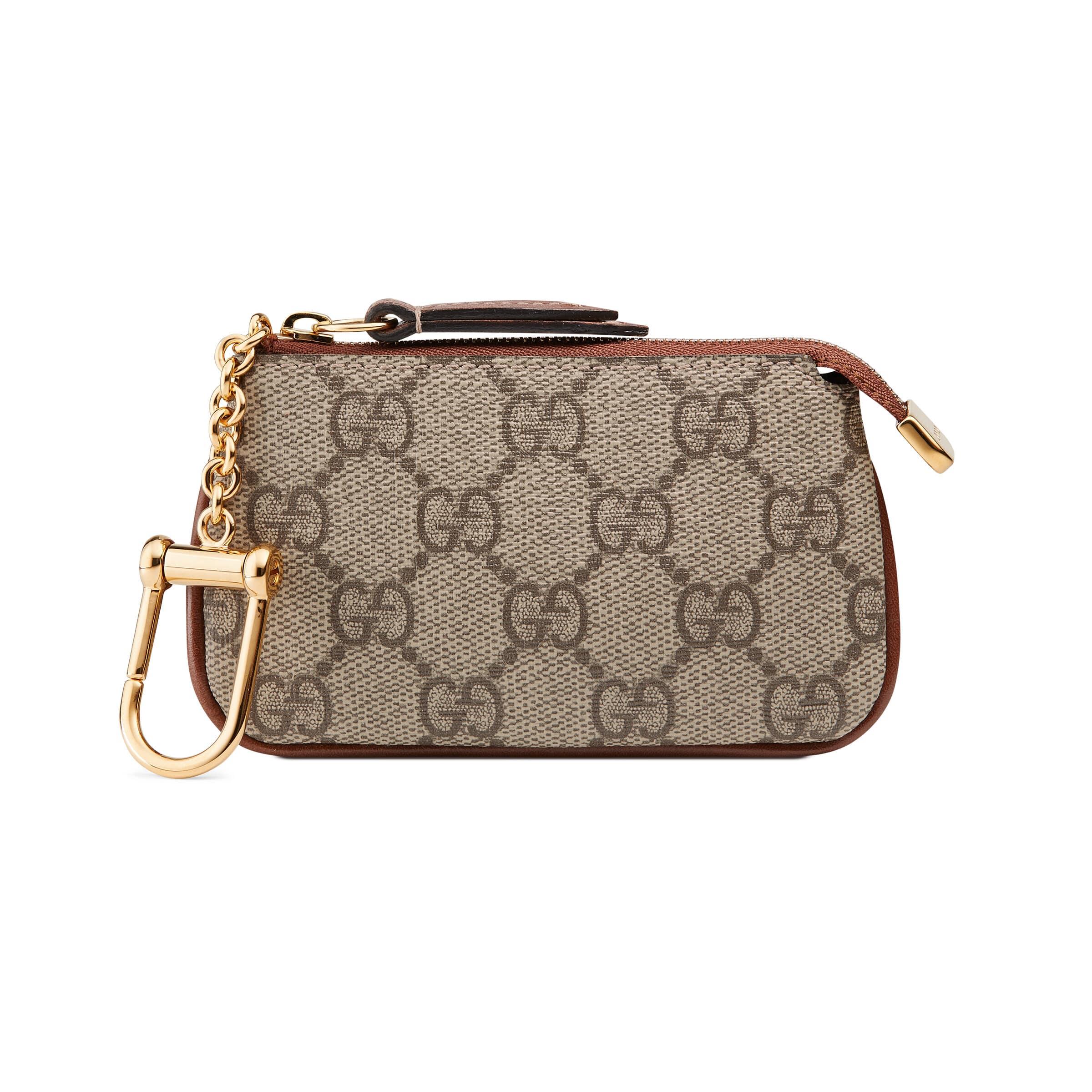 Gucci Ophidia GG Key Pouch Beige/Ebony in Canvas with Gold-tone - US