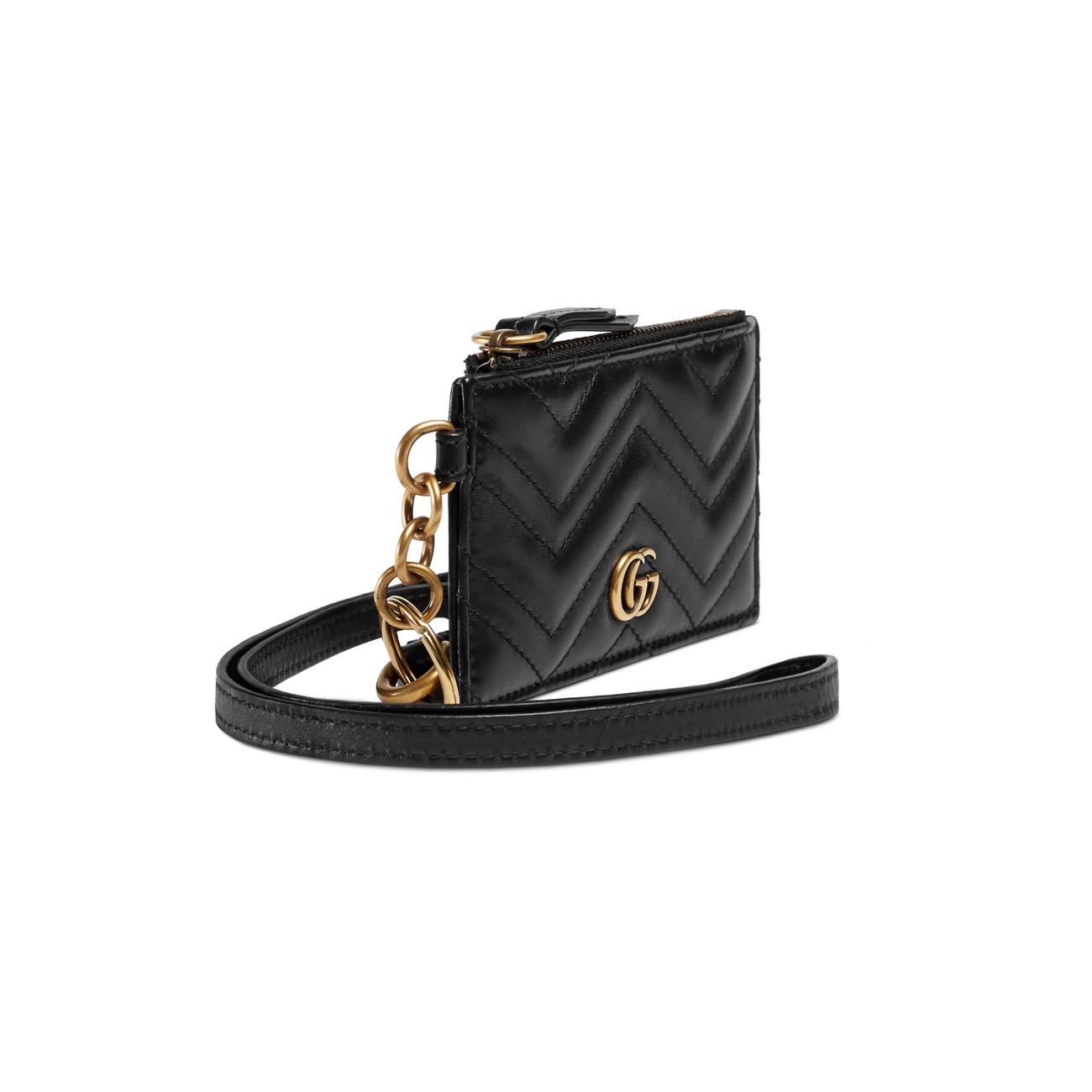 Gucci GG Marmont Card Case in Black - Lyst