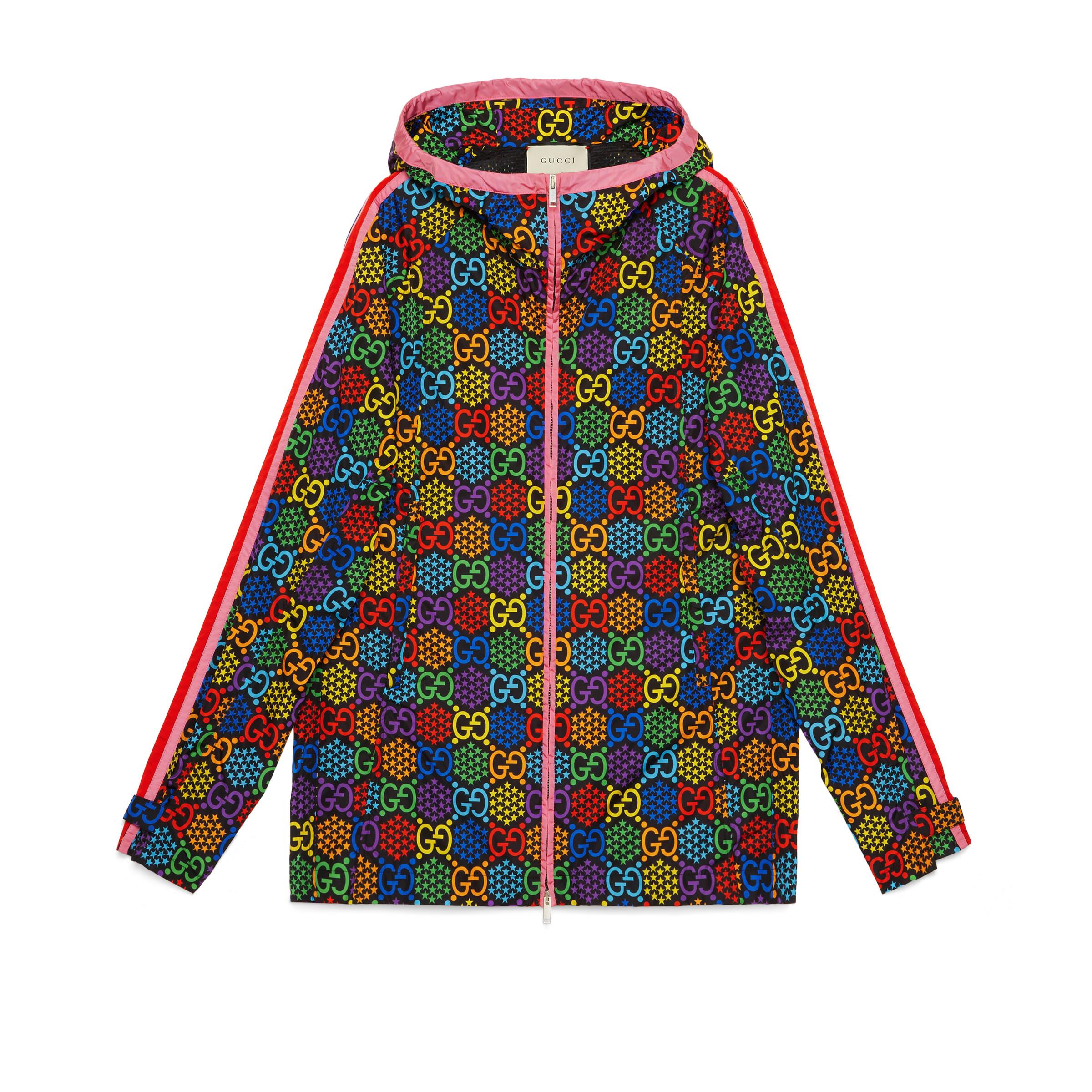 Gucci Synthetic GG Psychedelic Print Nylon Jacket in Black | Lyst