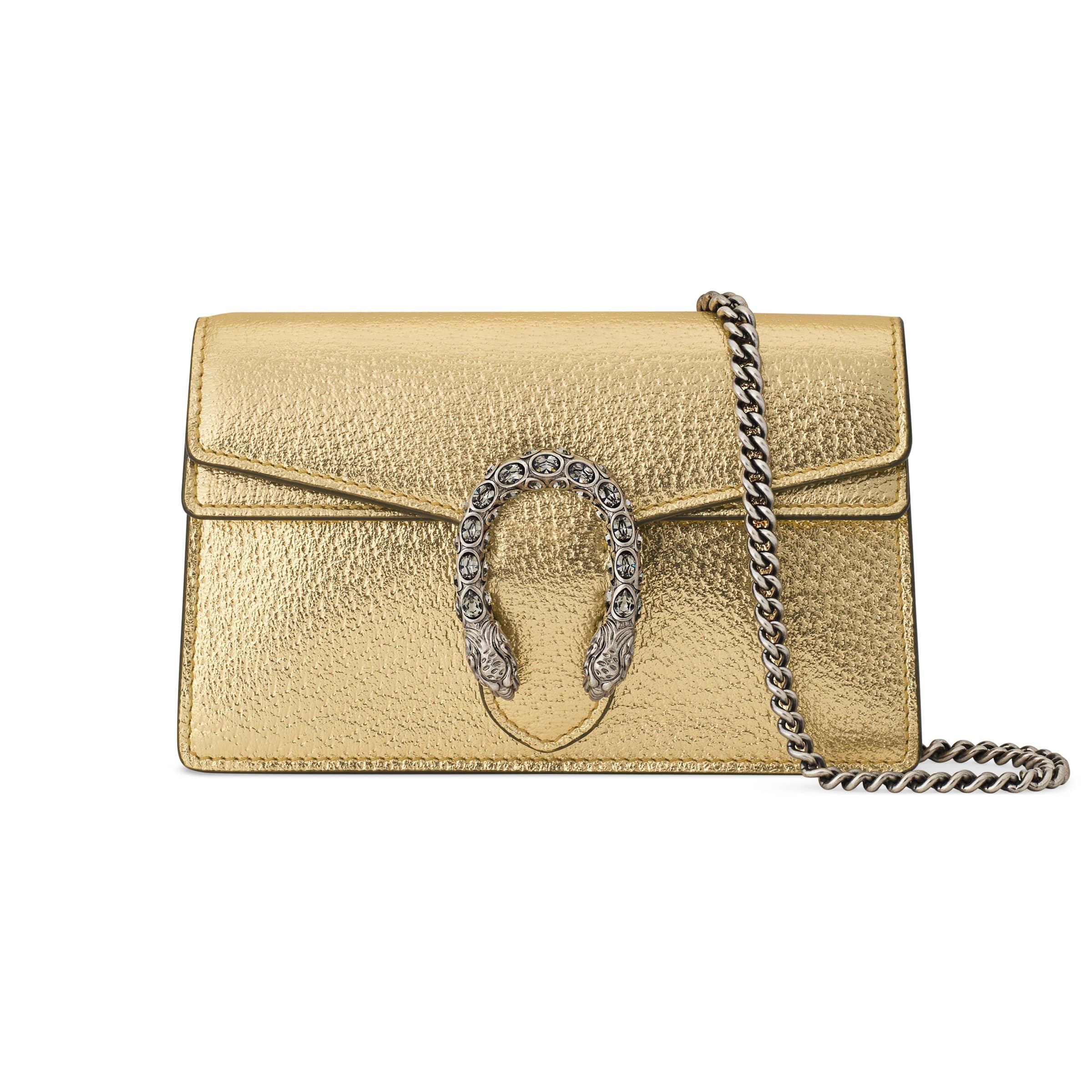 Gucci Dionysus Super Mini Bag in Gold 