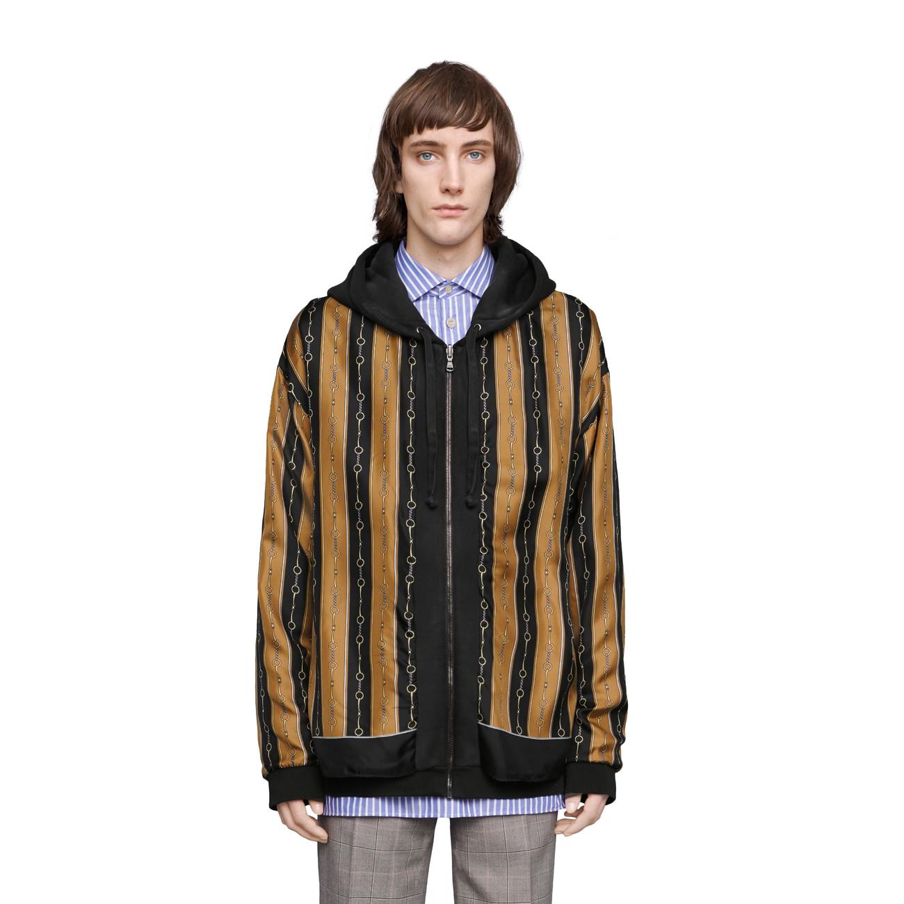 gucci hooded sweatshirt with interlocking g