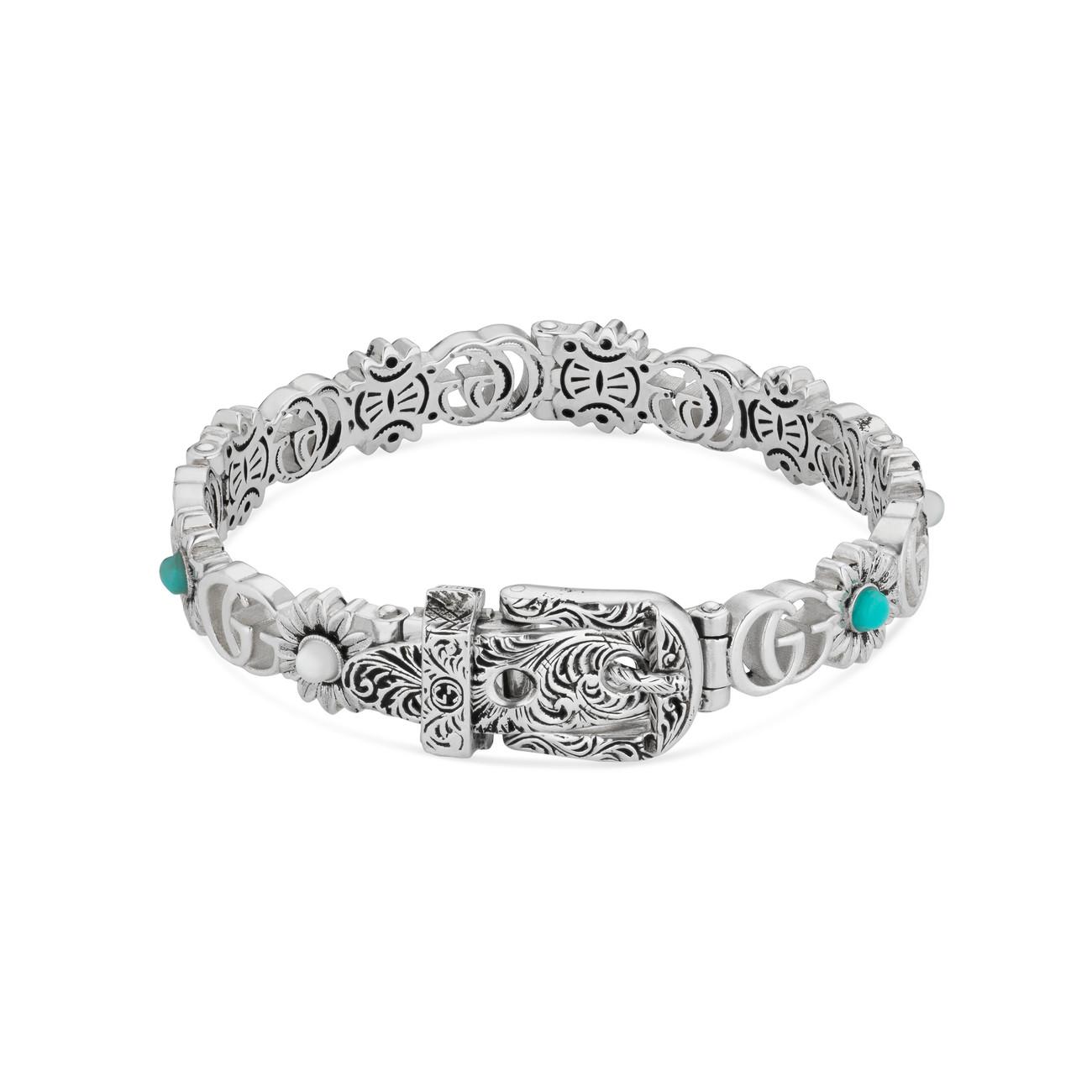 Gucci Double G Flower Bracelet in Blue 
