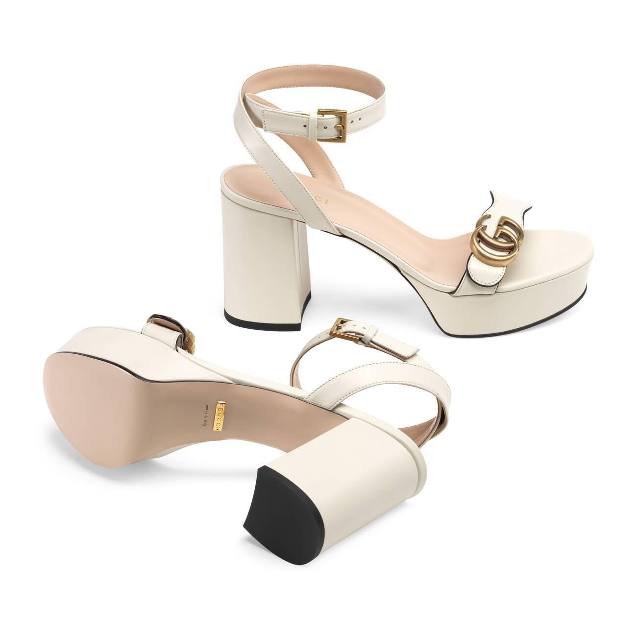 gucci platform sandals white