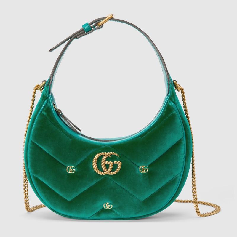 Gucci GG Marmont Half moon shaped Mini Bag in Green Lyst Canada