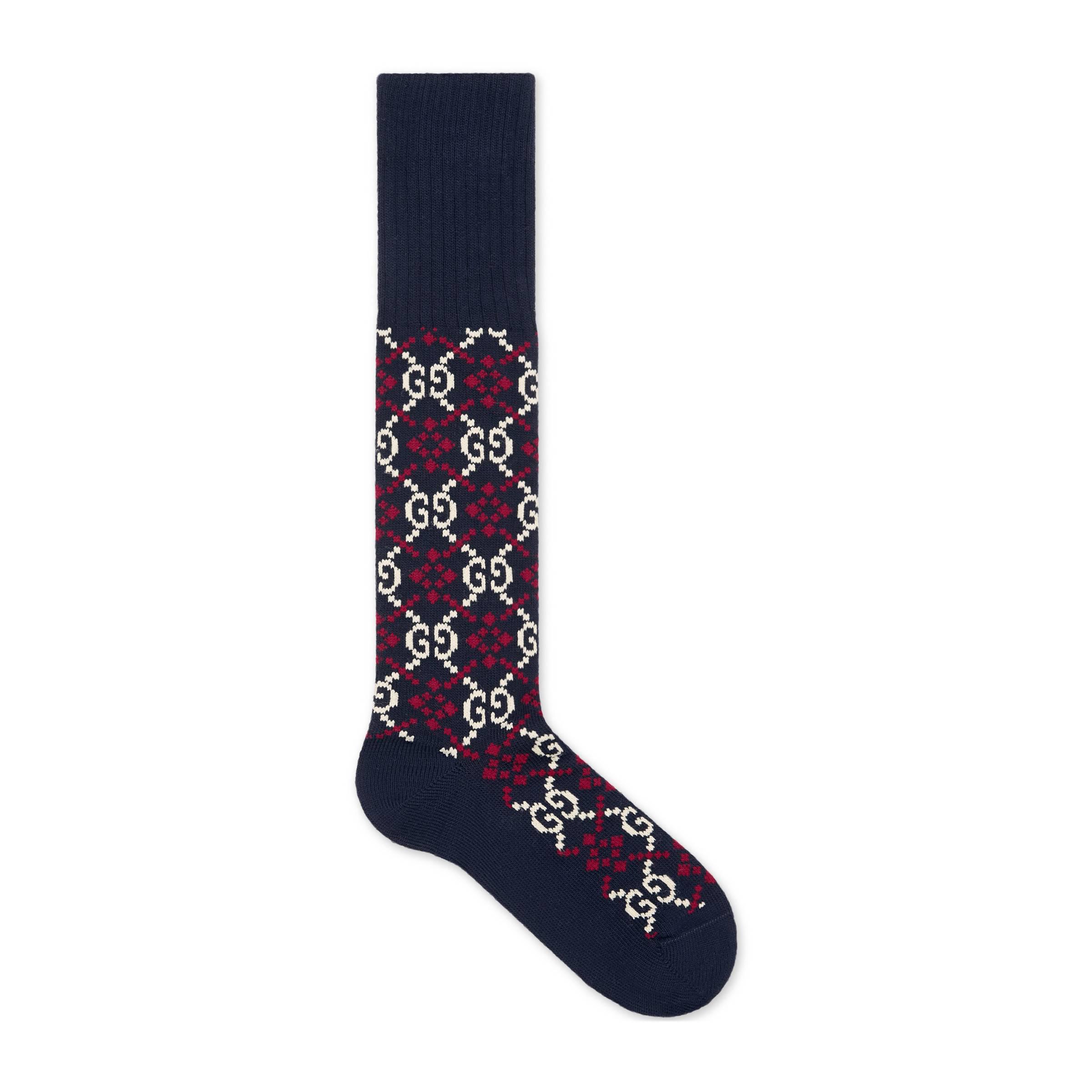 Gucci GG Diamond Cotton Socks in Navy (Blue) for Men Lyst