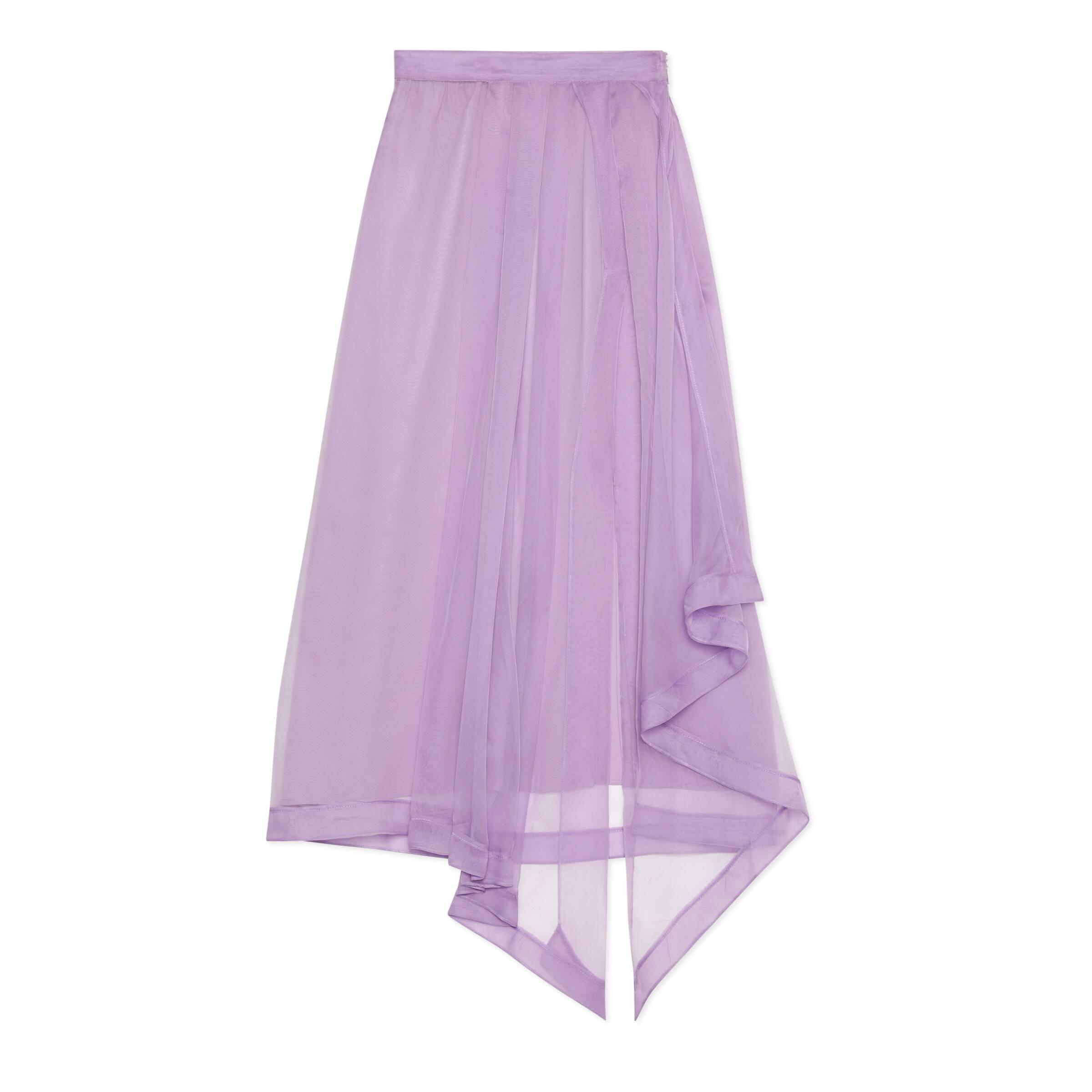Gucci Silk Organdy Skirt With Slit in Purple - Lyst
