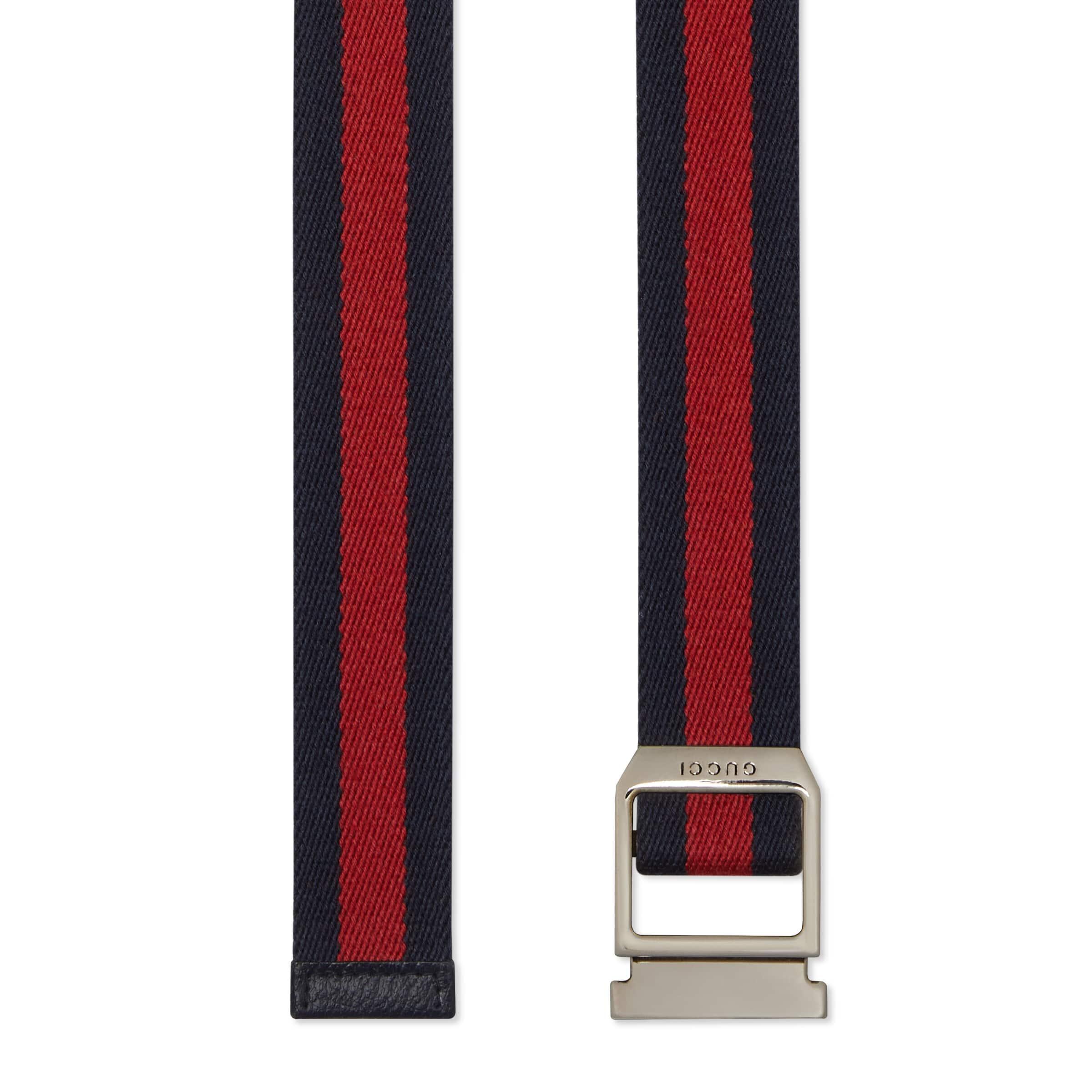 Gucci Web Belt With Rectangular Buckle in Blue | Lyst