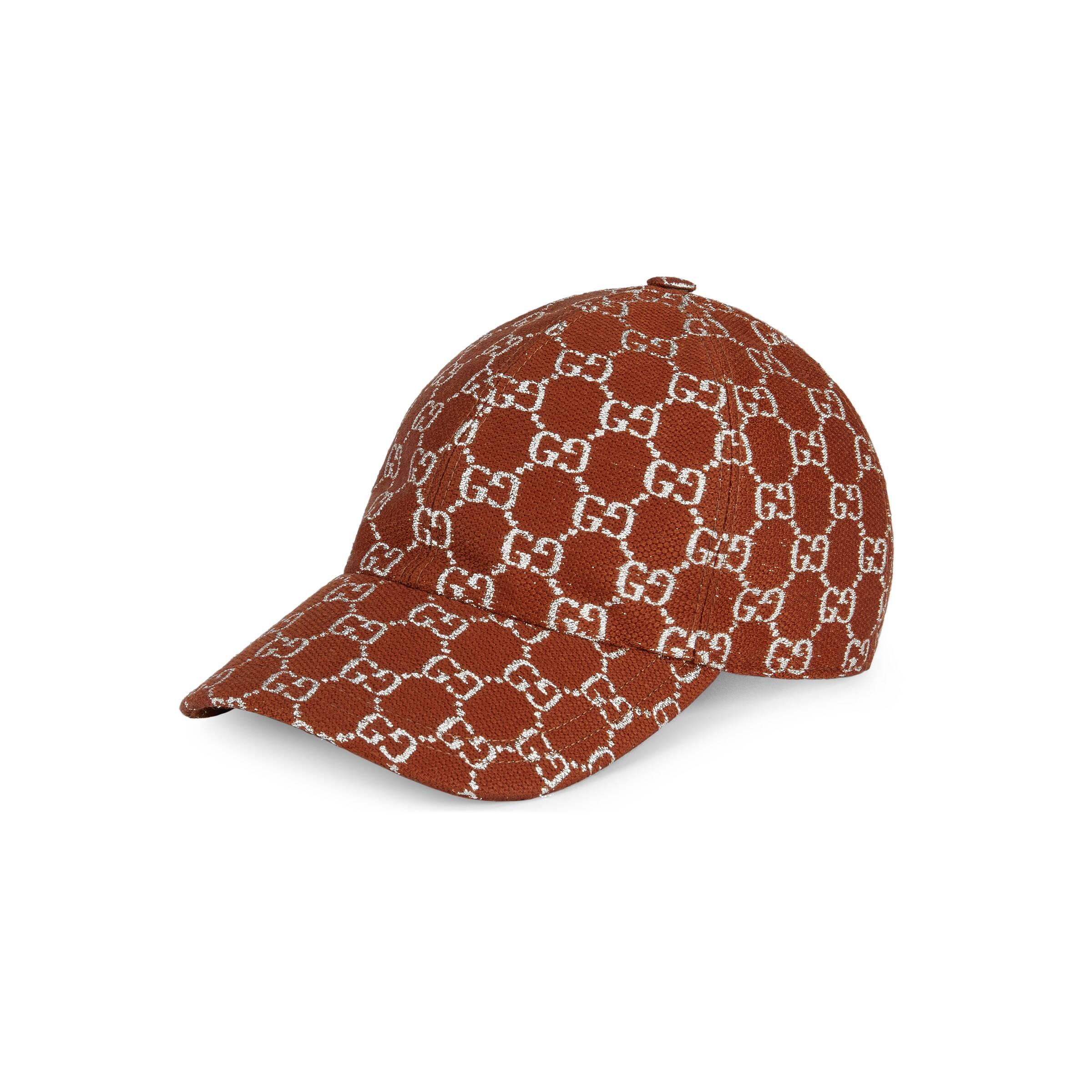 Gucci GG Lamé Baseball Hat in Brown | Lyst