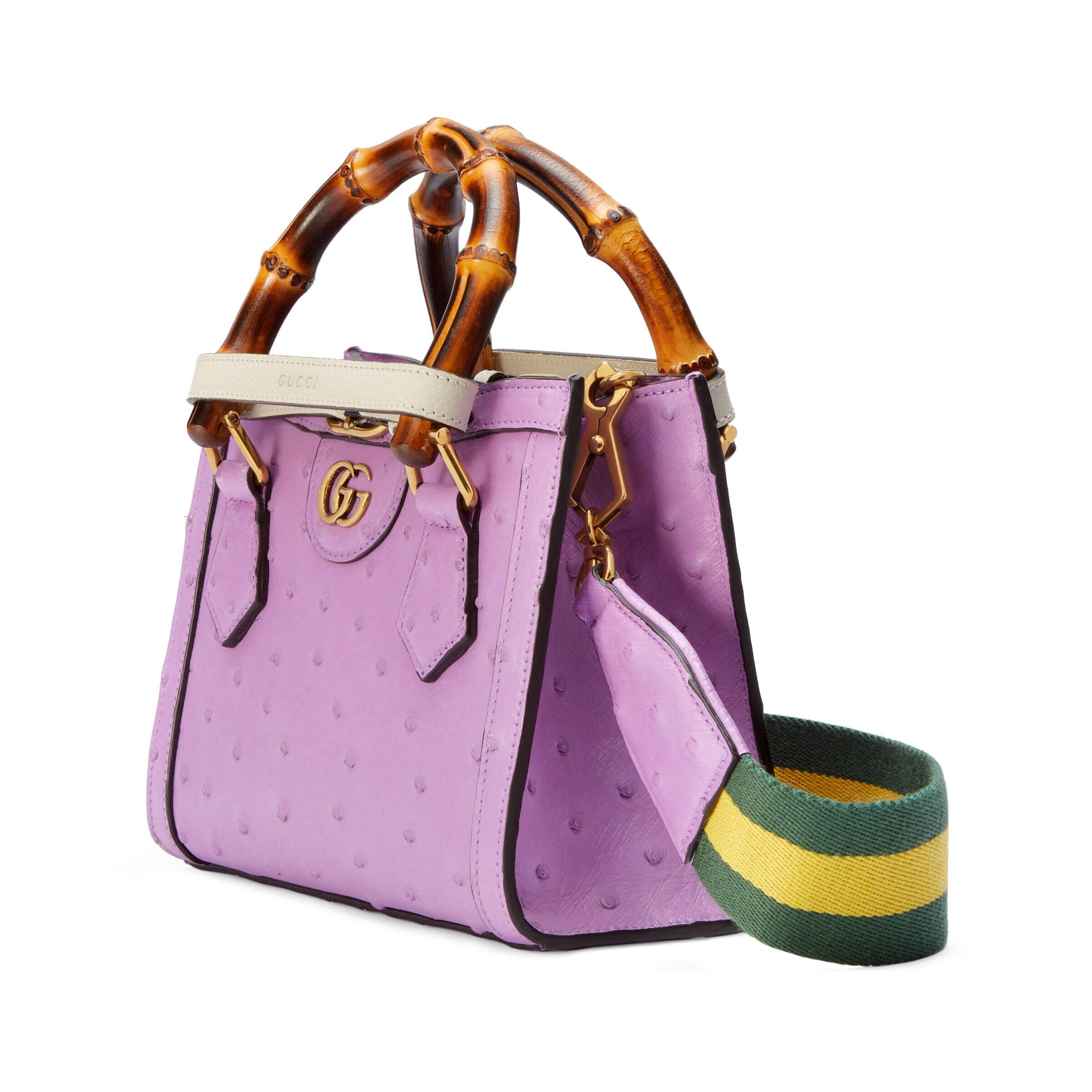 655661 Gucci Diana Mini Tote Bag-Ostrich Pattern-Green