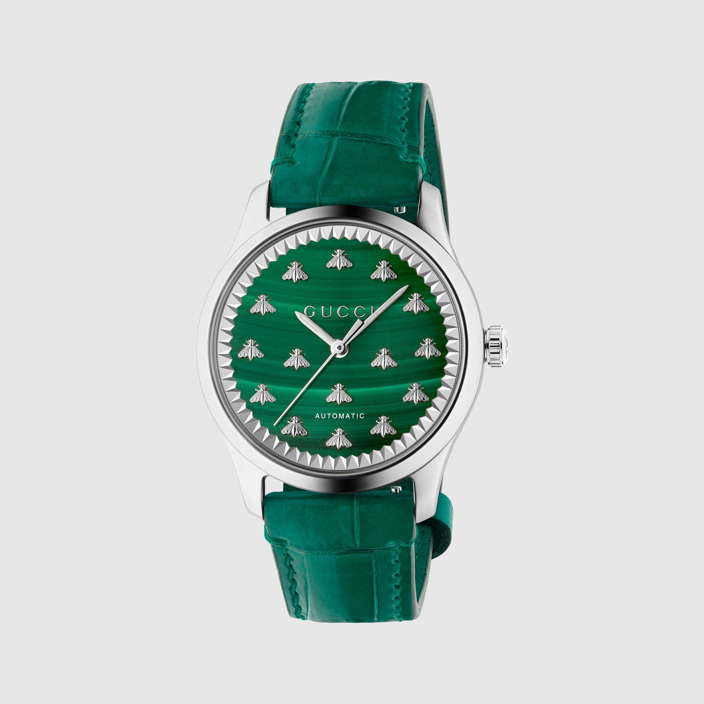 Gucci G-timeless Watch With Bees in Green | Lyst