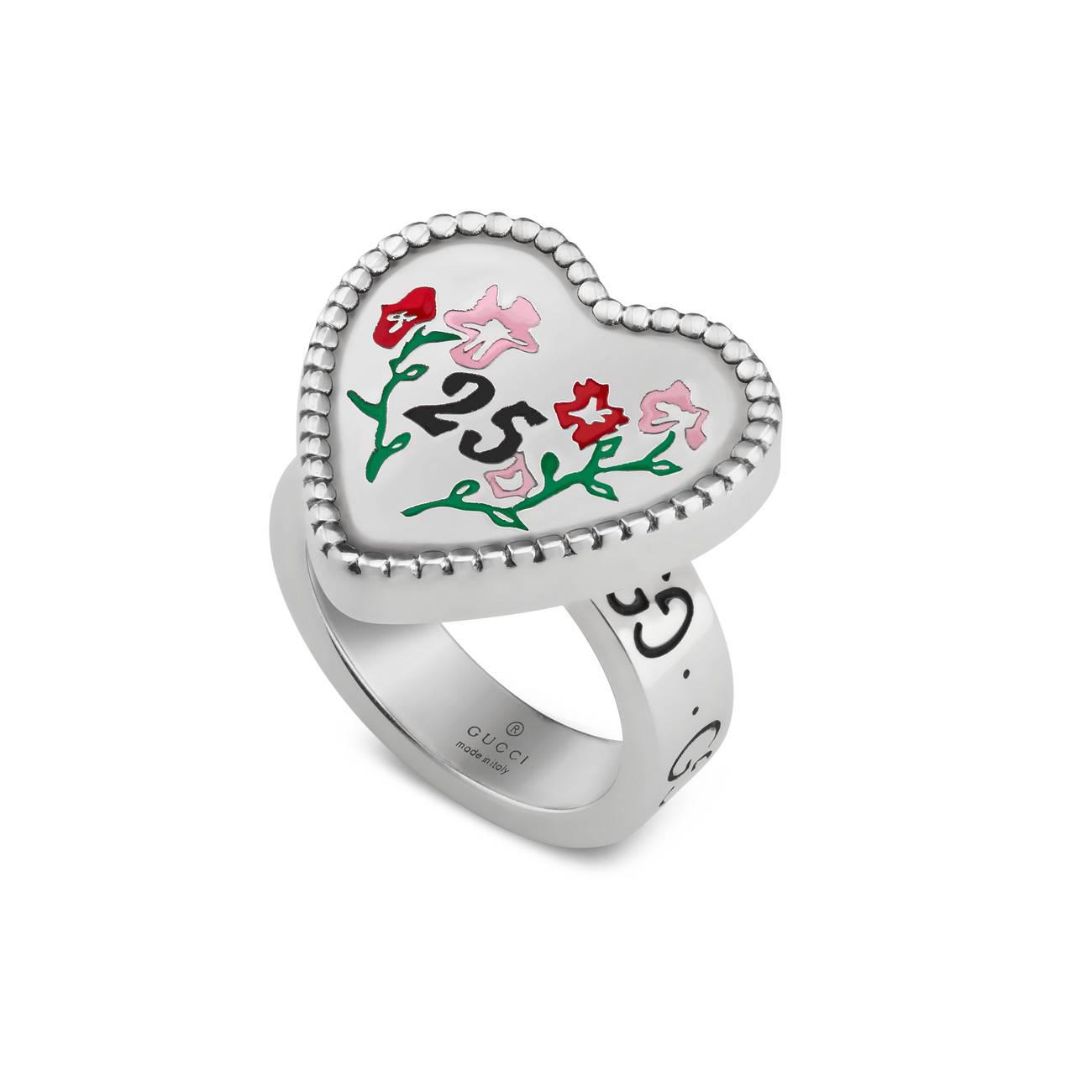 Gucci Heart Ring In Silver in Metallic Lyst