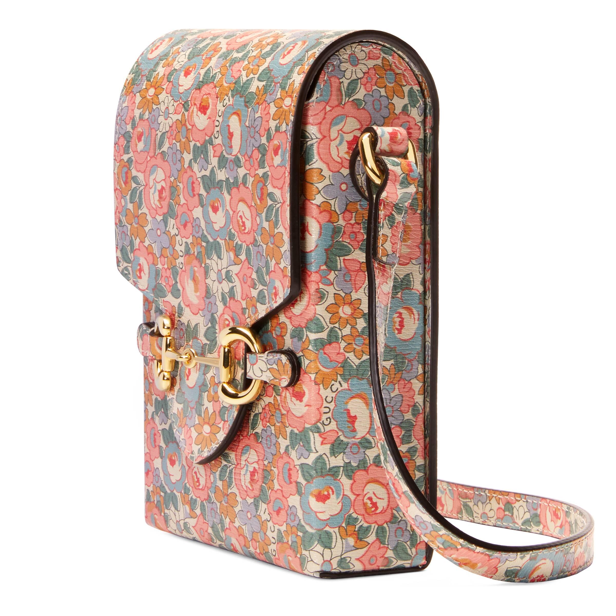 Gucci Leather Liberty Floral Mini Bag in Pink for Men - Lyst