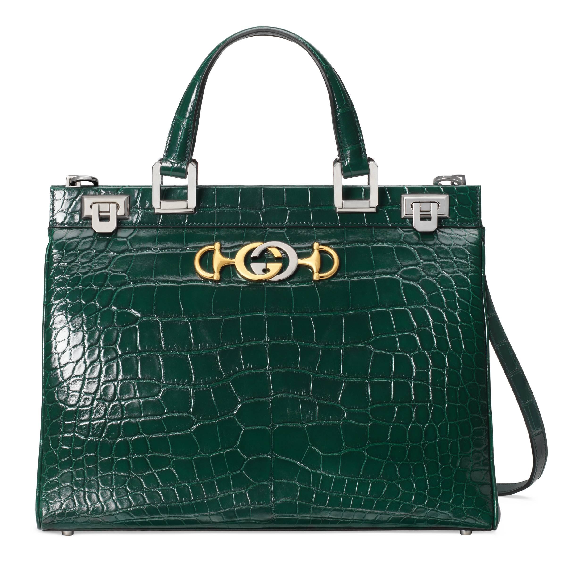 Borsa a mano Zumi in coccodrillo misura media di Gucci in Verde | Lyst