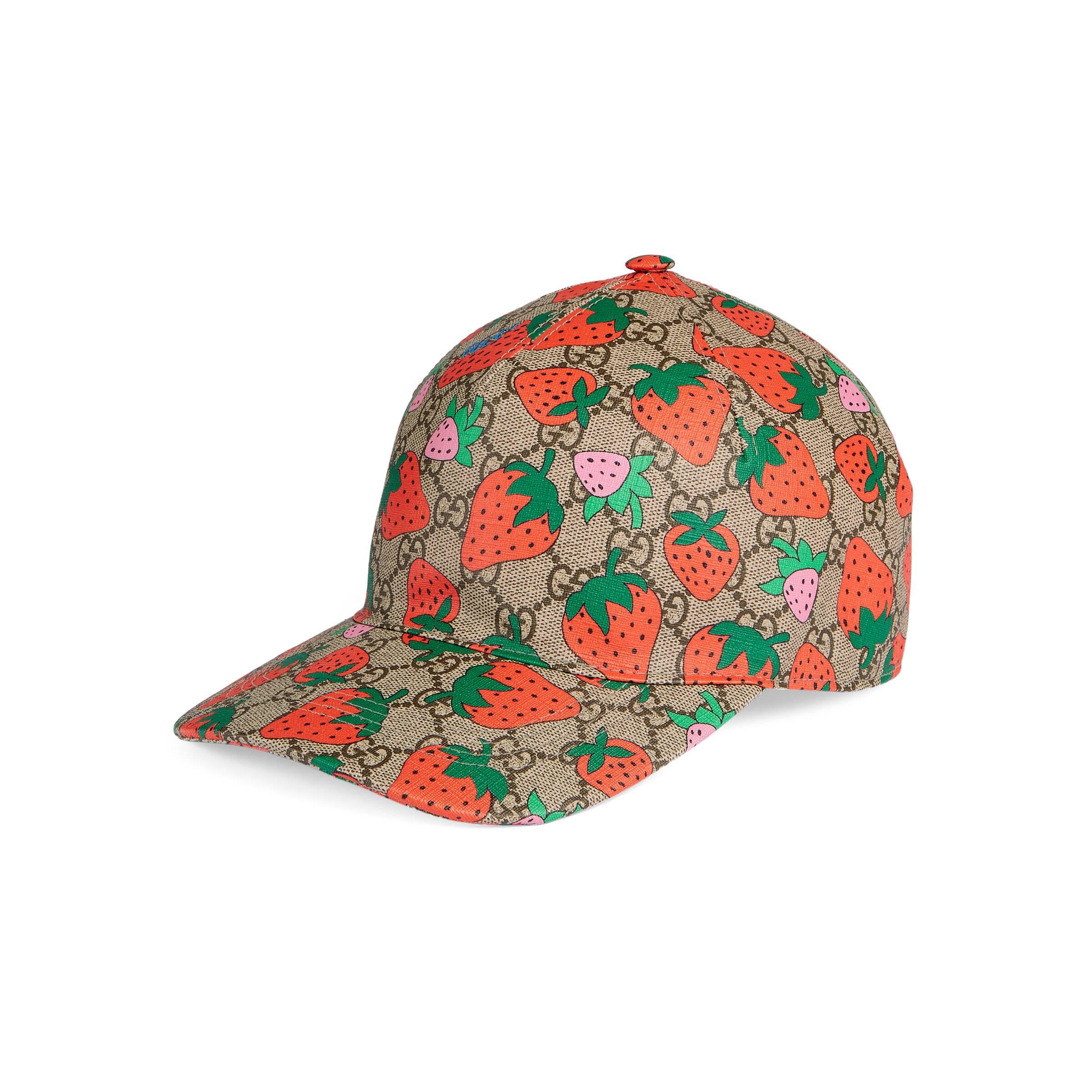 Gucci GG Baseball Hat Strawberry in Natural | Lyst