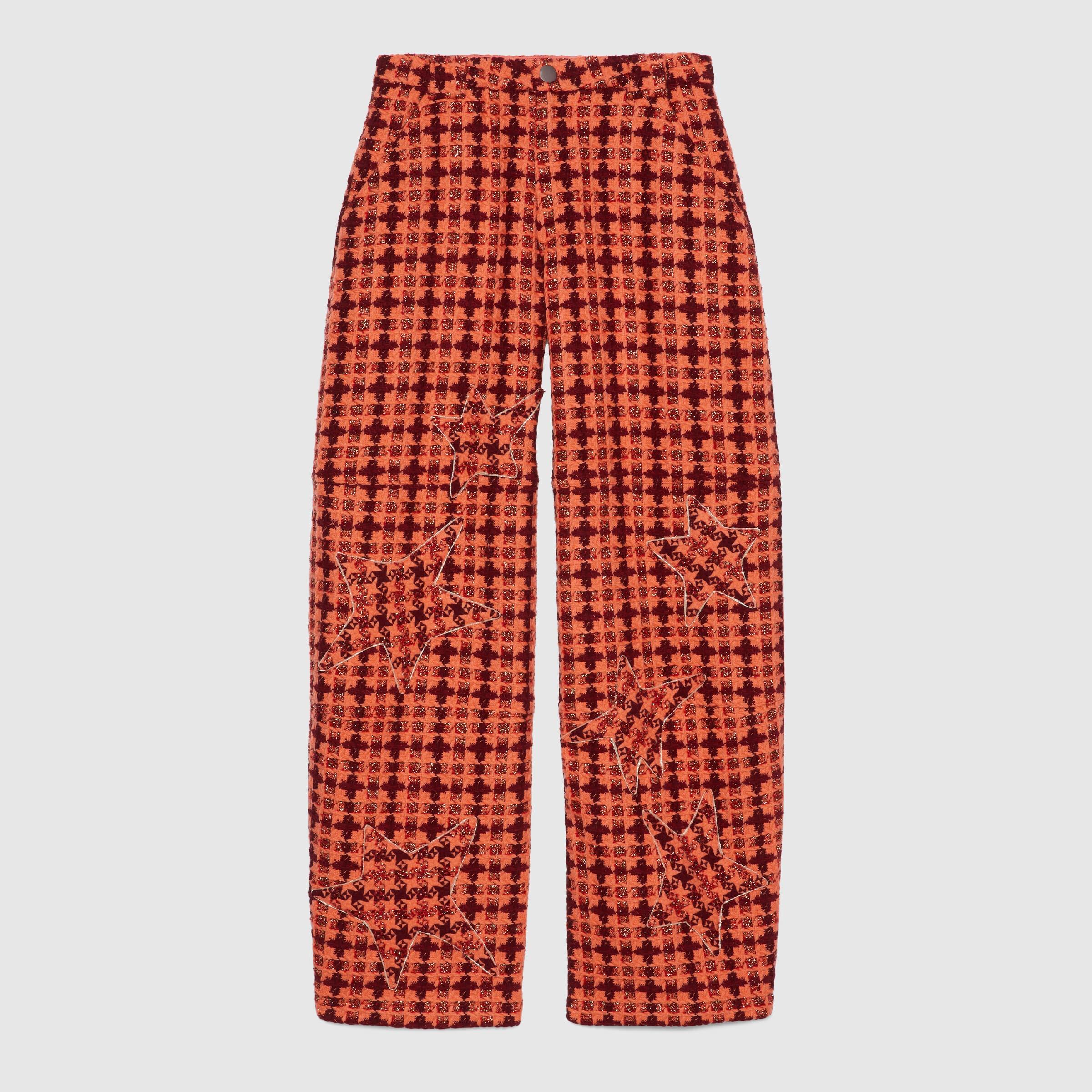 Gucci Cargo Trousers With Star Patches in Red | Lyst