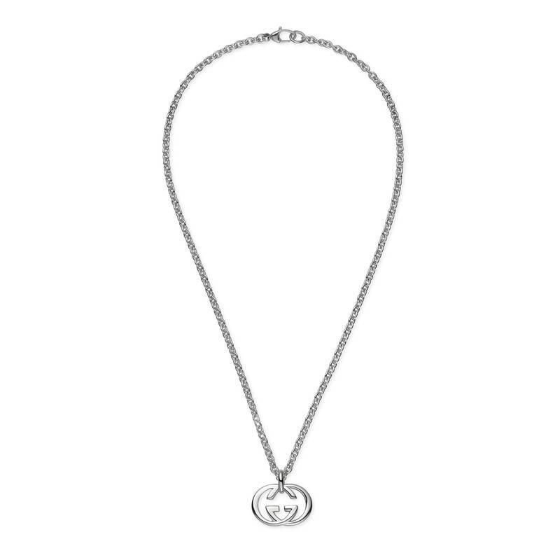 gucci interlocking g silver necklace