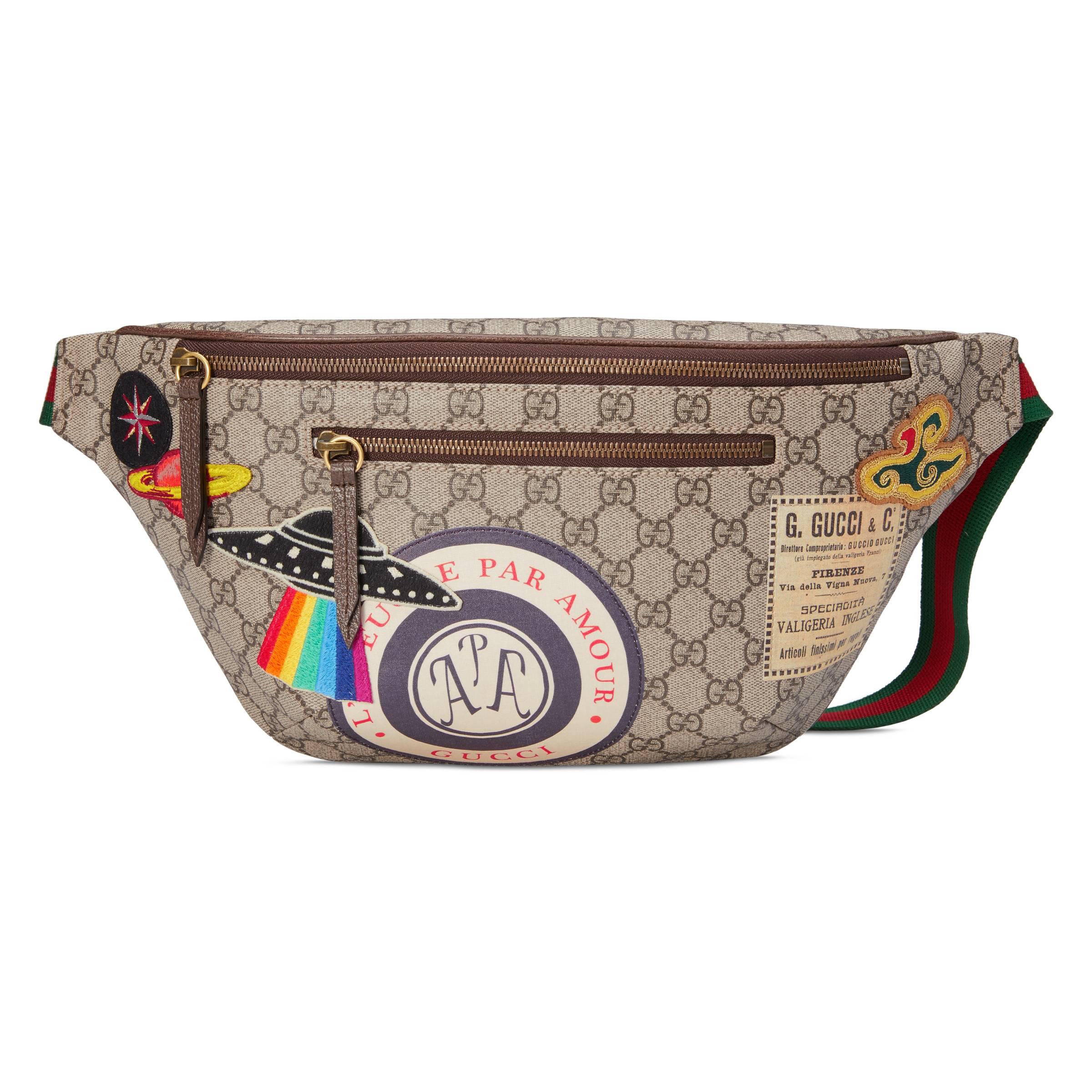 Gucci GG Supreme Large Belt Bag - Black Waist Bags, Bags - GUC1336400