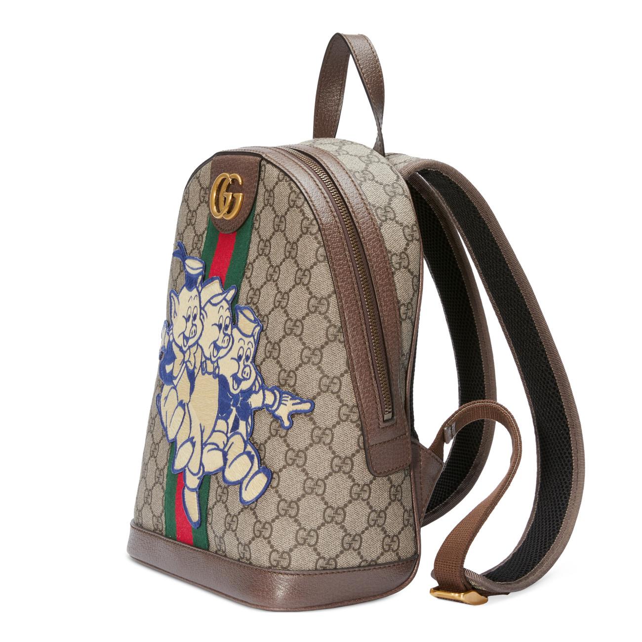 Gucci Ophidia GG Backpack With Three Little Pigs | Lyst